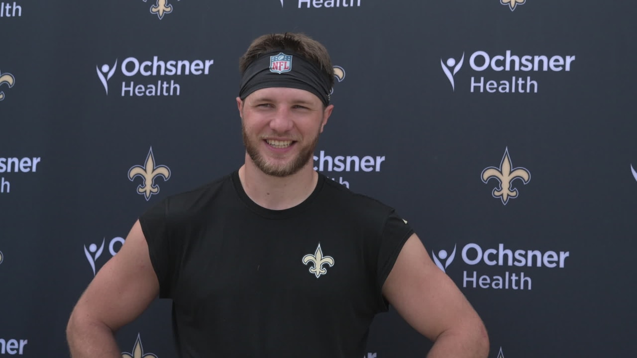 Adam Trautman Tight End New Orleans Saints Training Camp 2021