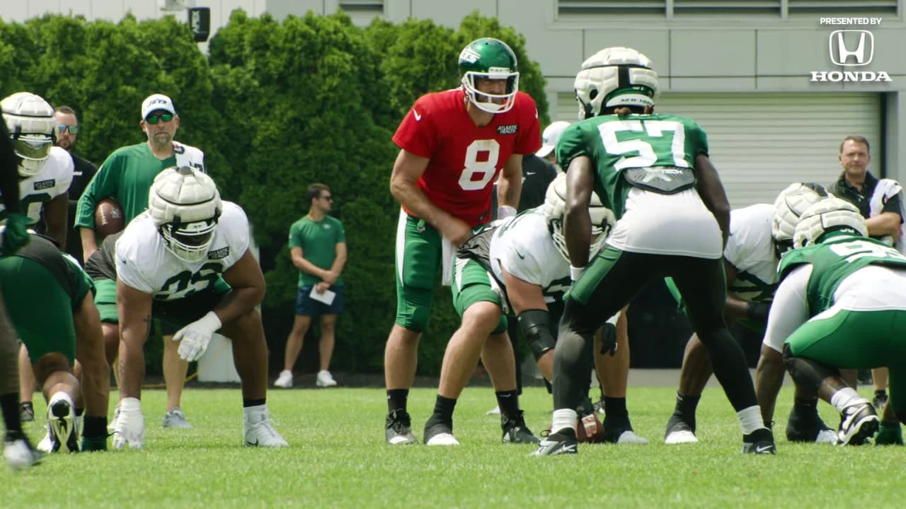 Jets Training Camp Highlight Aaron Rodgers Makes A Perfect Sideline