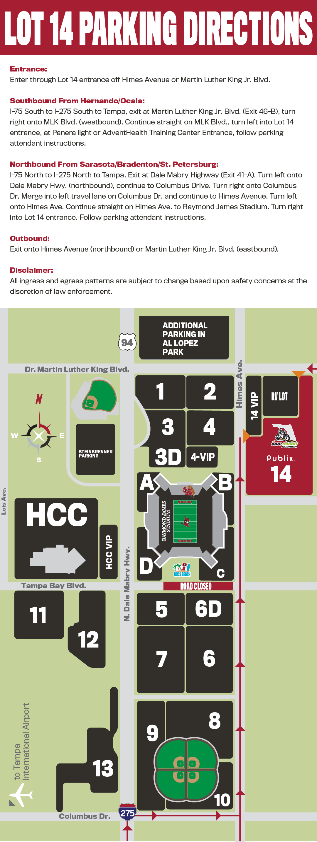 Bucs Parking Lot Map Raymond James Stadium Parking | Tampa Bay Buccaneers