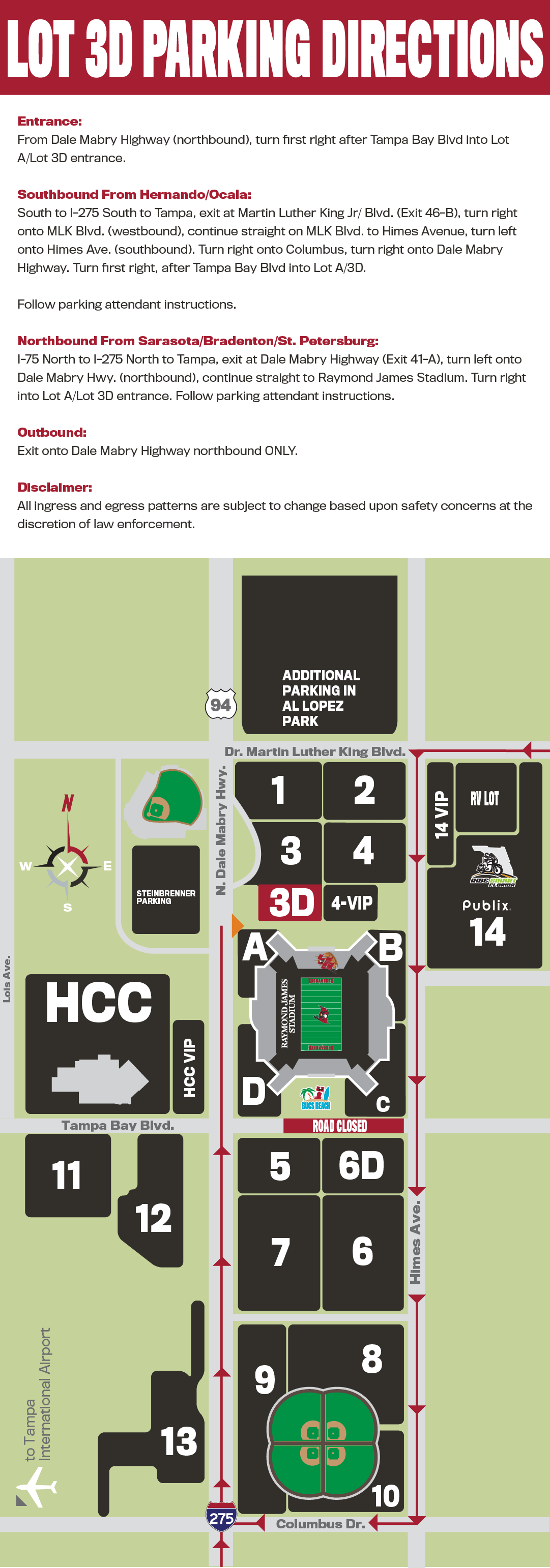 Bucs Parking Lot Map Raymond James Stadium Parking | Tampa Bay Buccaneers