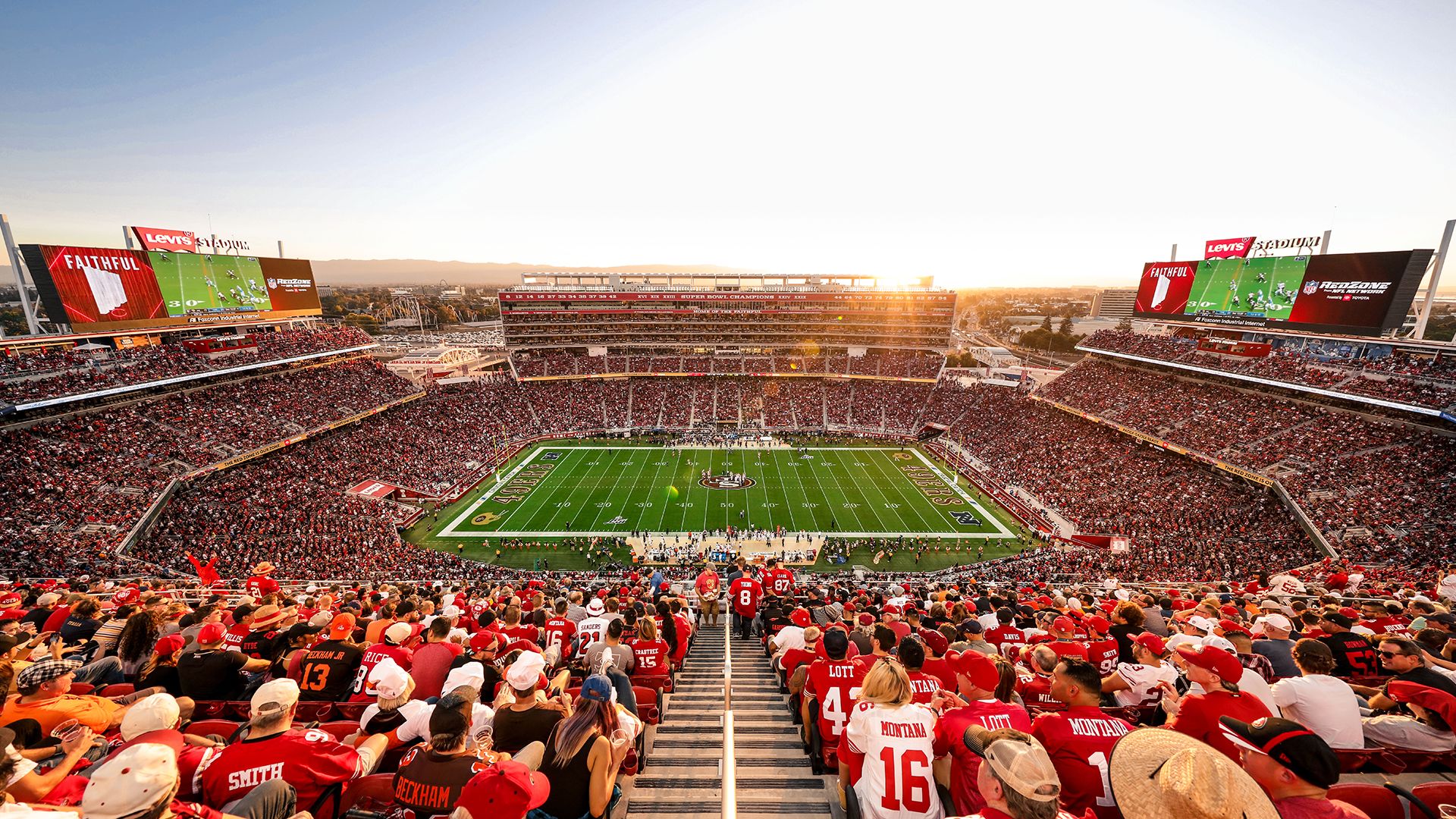 Aerial View Of Stadium With People And 49ERS Players And Fireworks 4K HD 49ERS  Wallpapers, HD Wallpapers