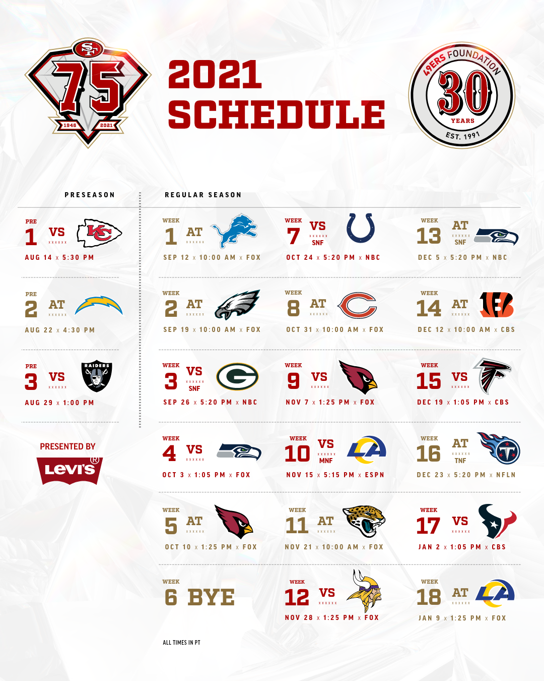 San Francisco 49ers 2022 Schedule 49Ers Schedule | San Francisco 49Ers – 49Ers.com