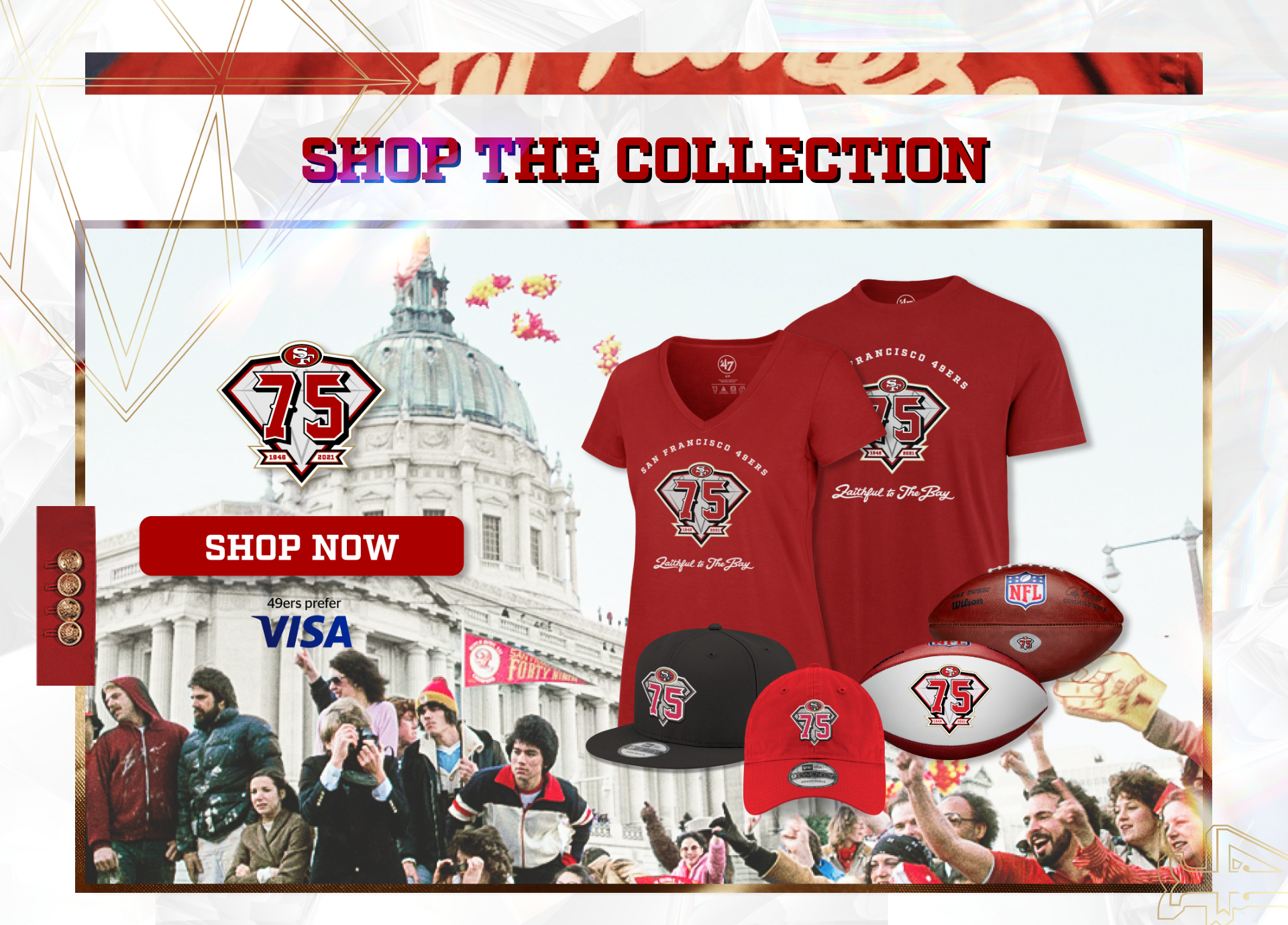 49ers 75th anniversary merchandise