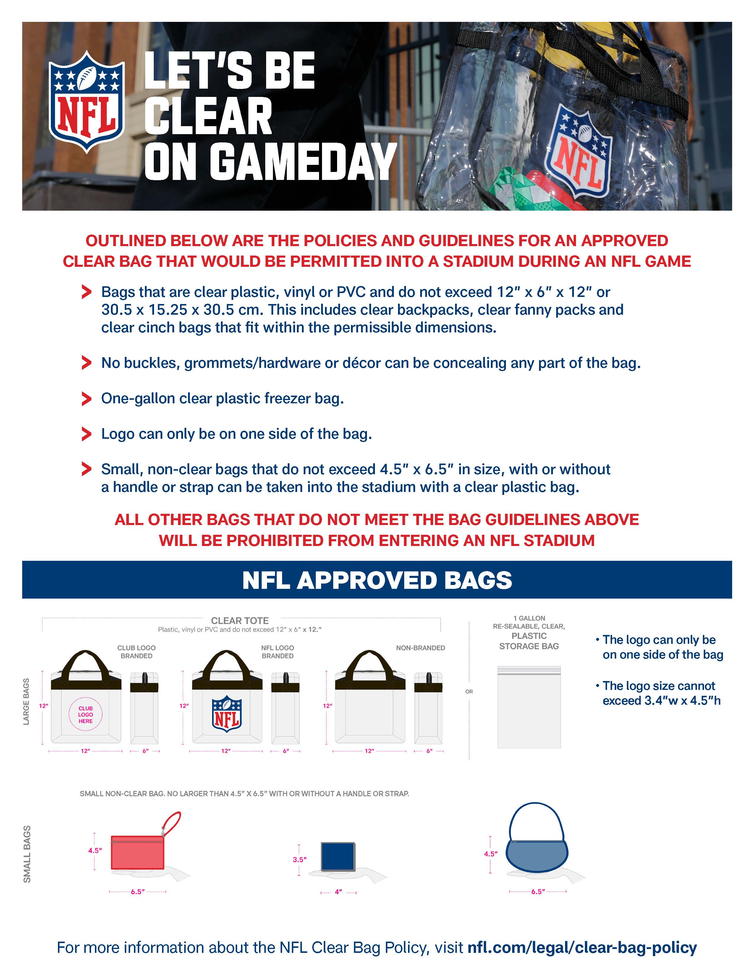 NFL Stadium Game Day Bag Policy