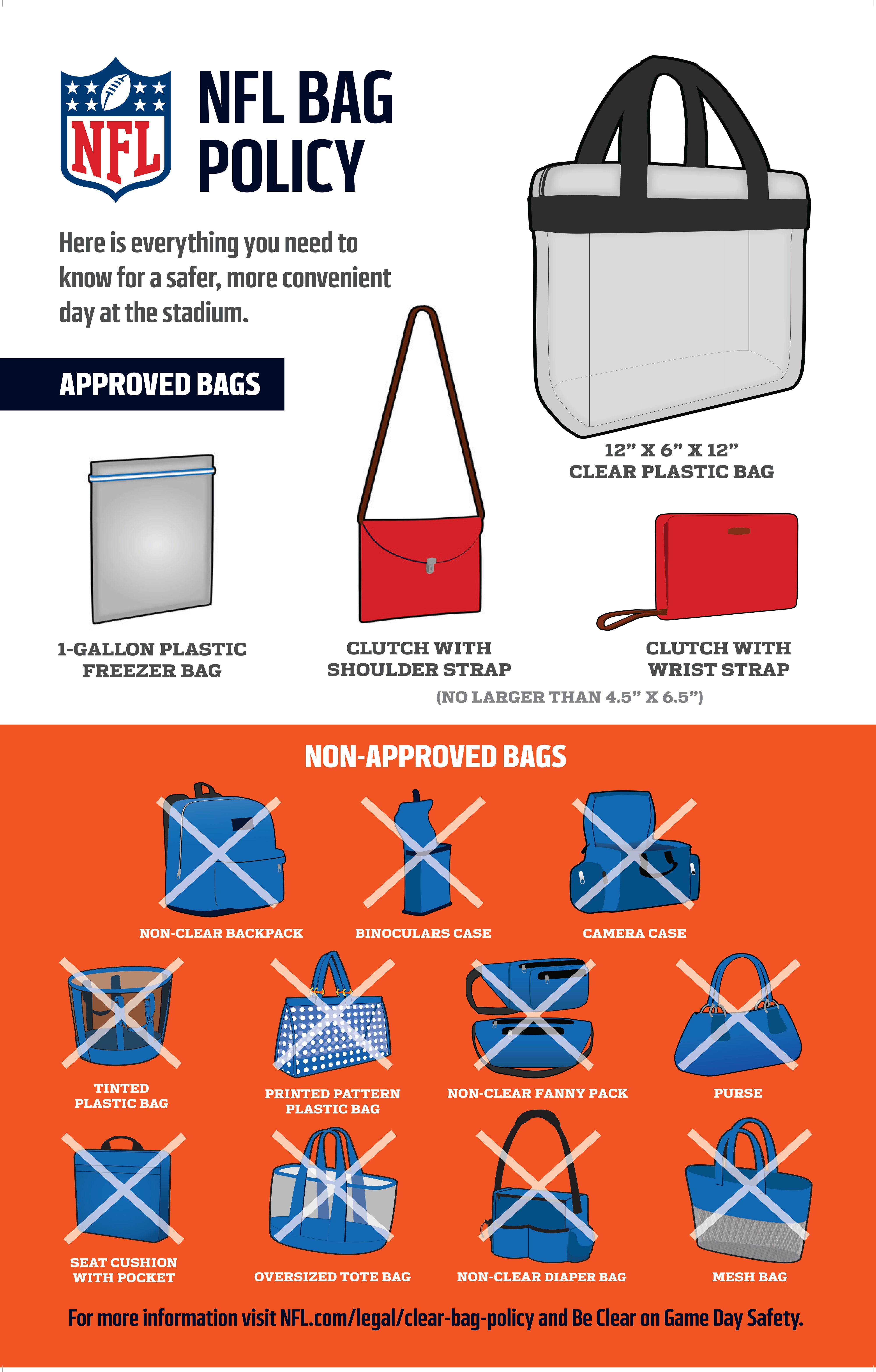 NFL Stadium Game Day Bag Policy