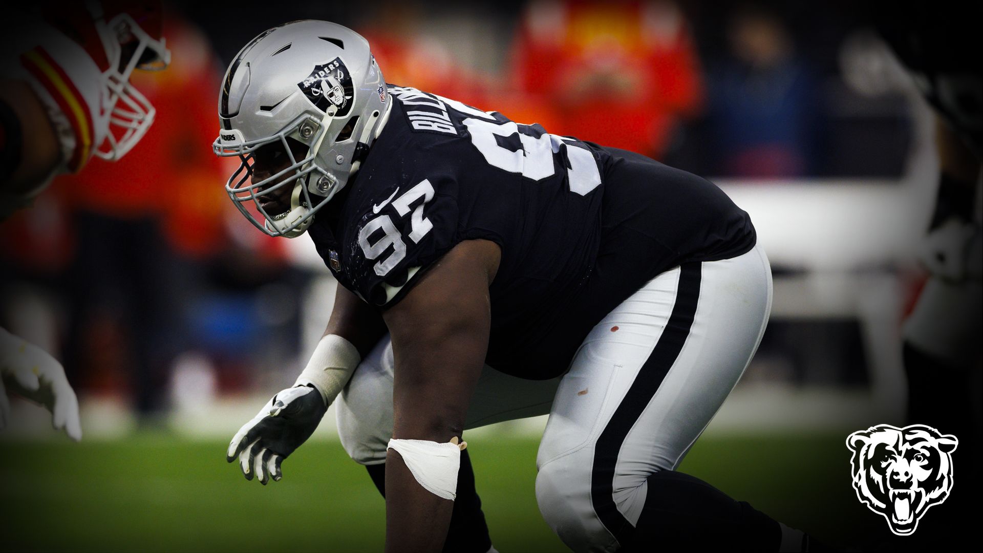 Las Vegas Raiders defensive tackle Andrew Billings (97) walks on