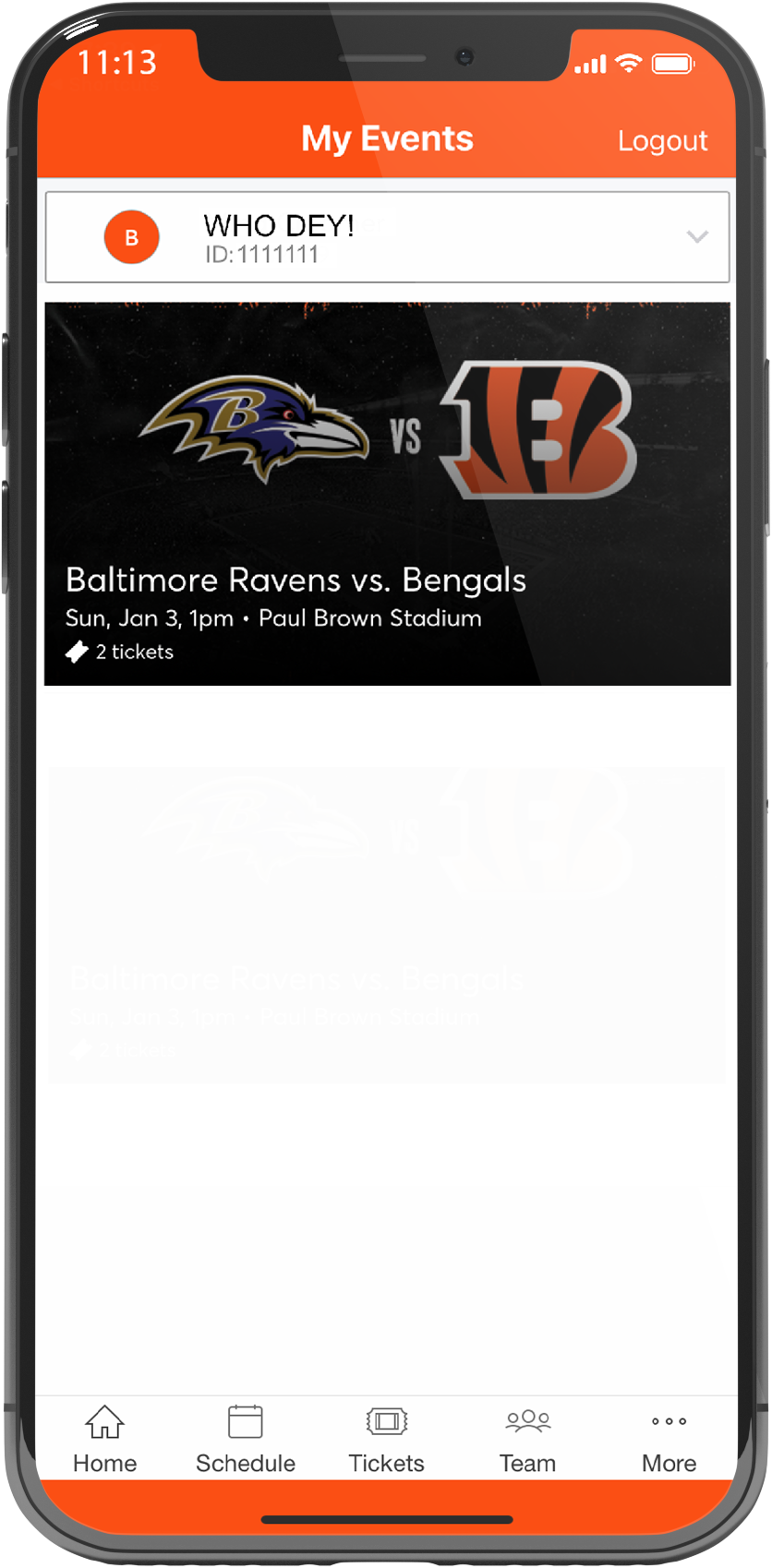 Cincinnati Bengals Game Ticket Gift Voucher