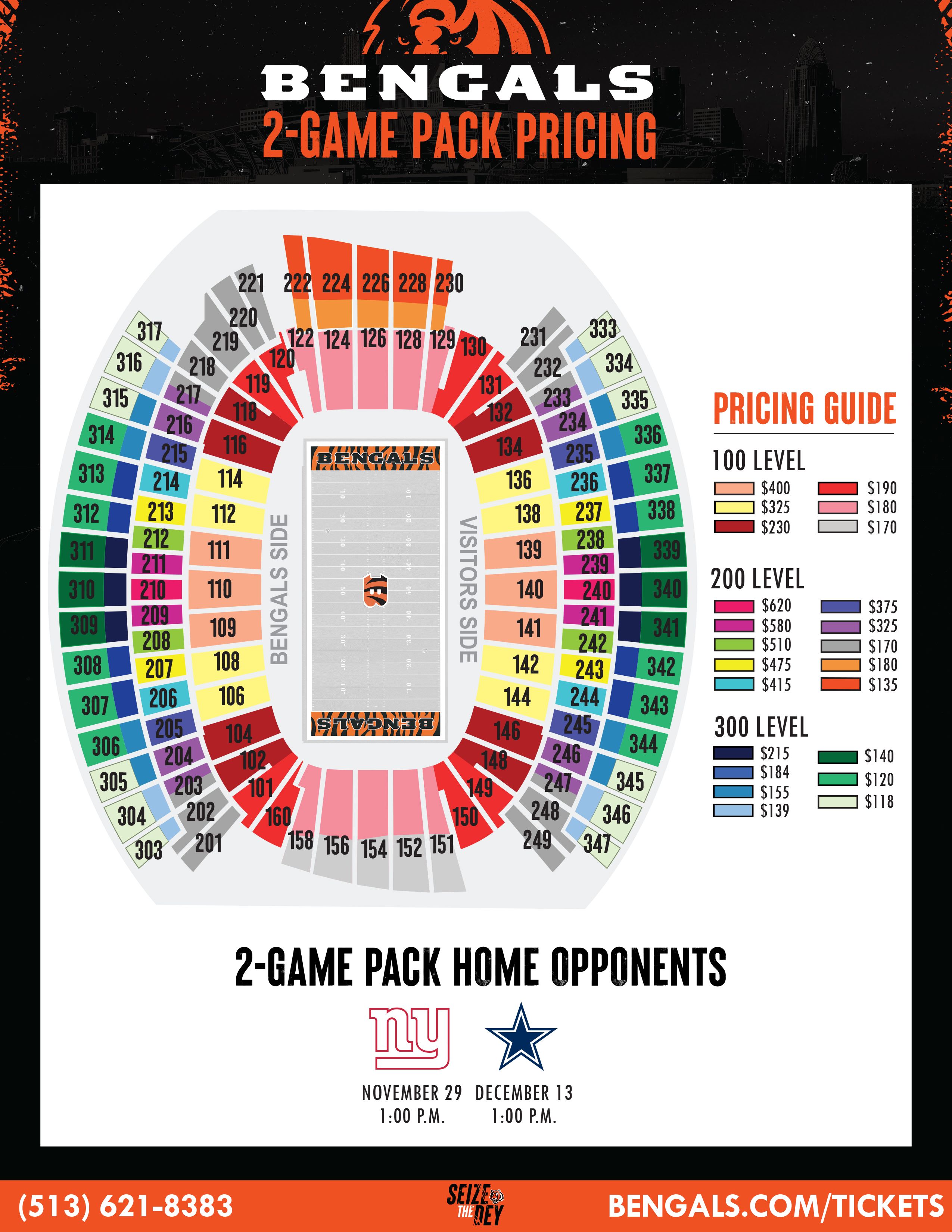 Bengals Seating Chart With Seat Numbers