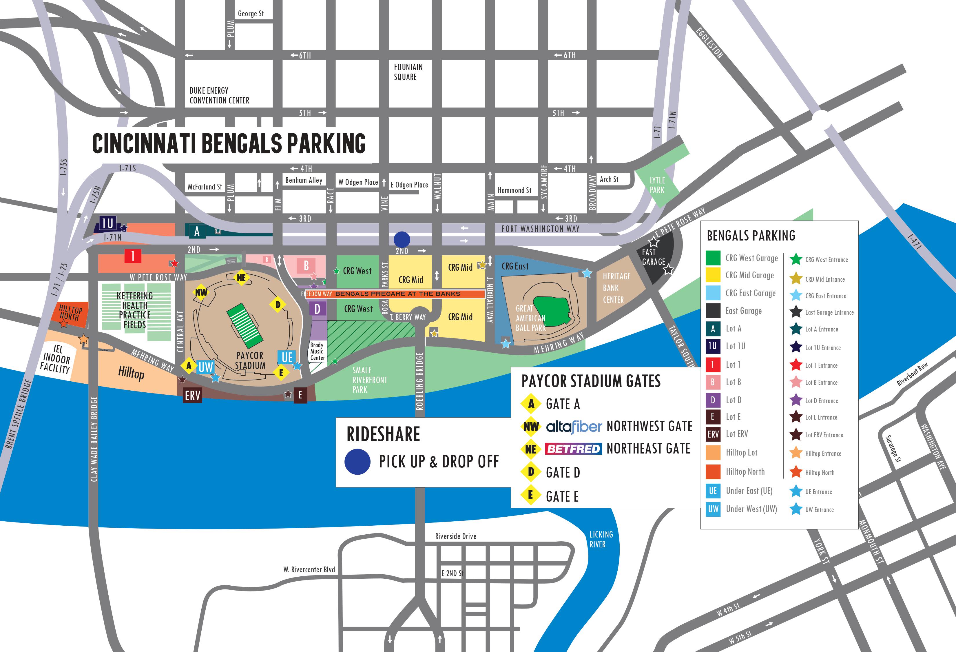 Parking And Directions Cincinnati Bengals Bengals Com