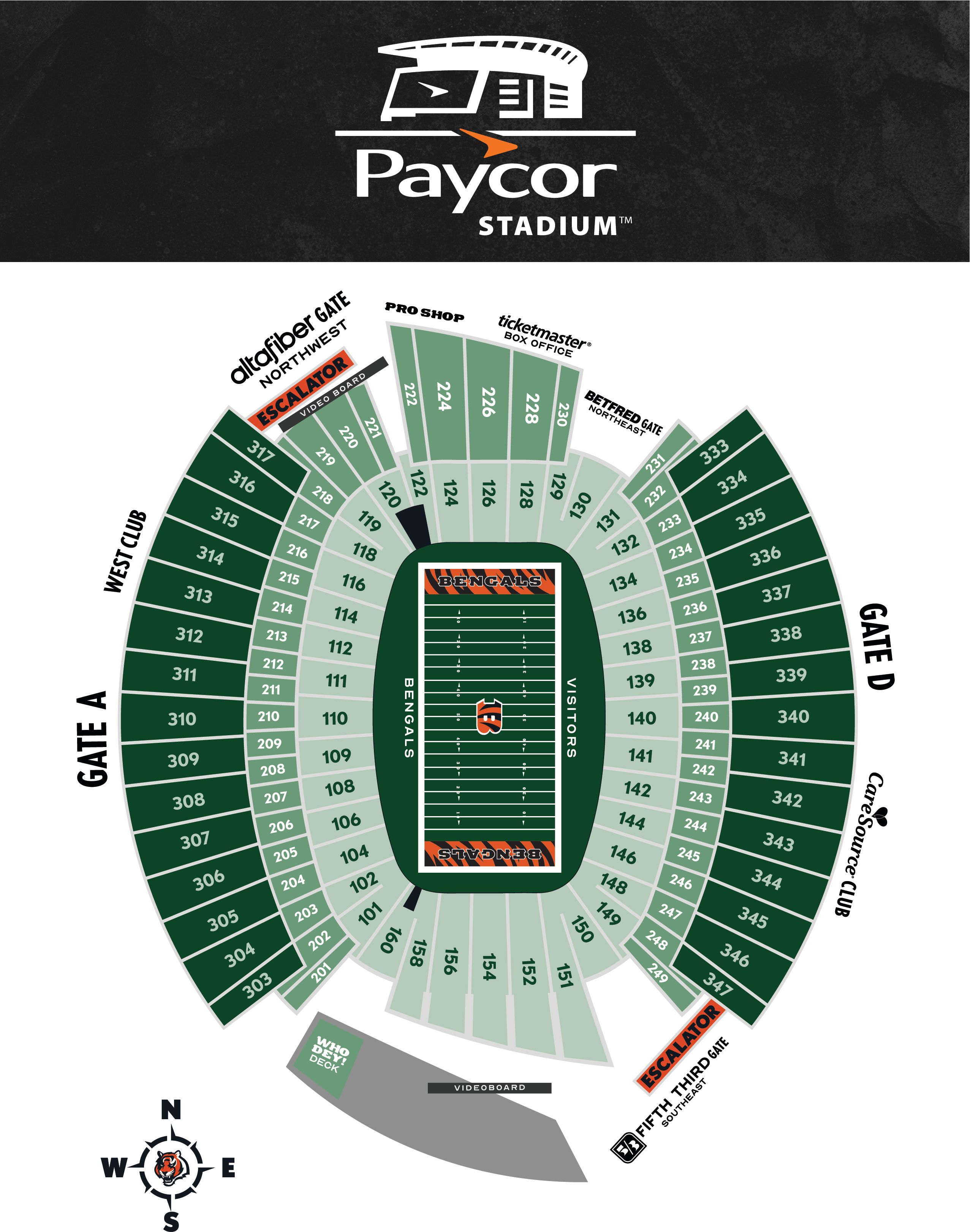 Paycor Stadium Seating Chart  Cincinnati Bengals 