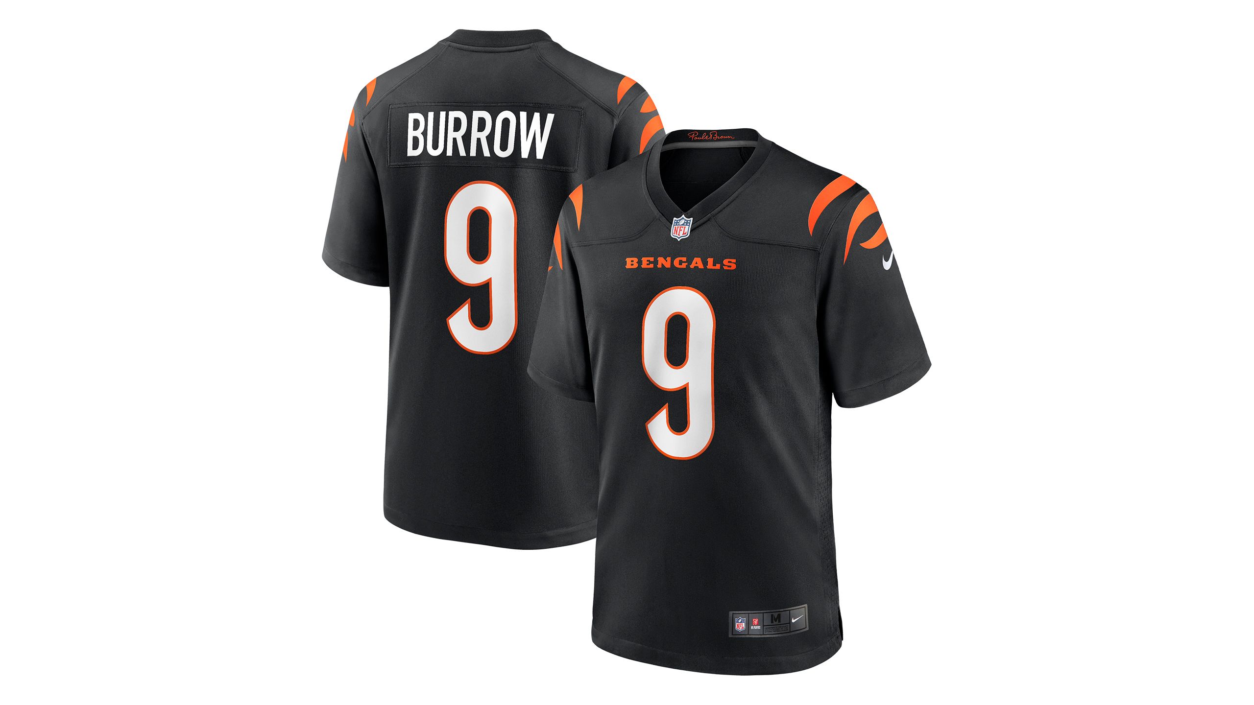 20209 Womens Cincinnati Bengals JOE BURROW Stripes Football Jersey Shirt  ORANGE