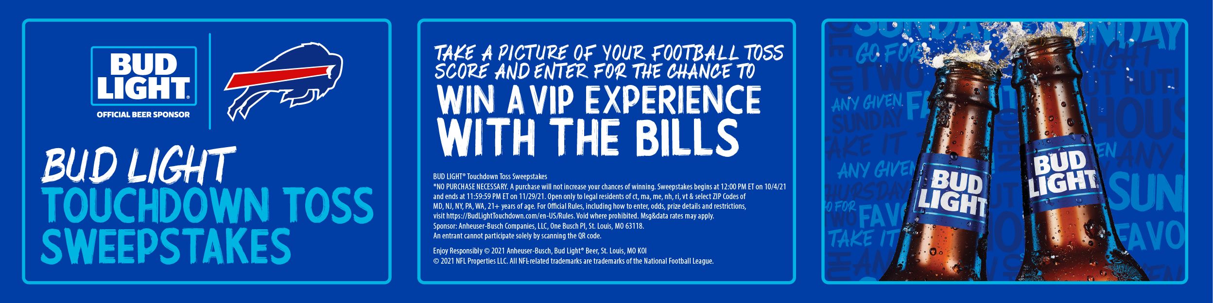 Bud Light NFL Sunday Ticket Giveaway Instant Win Game (2,000