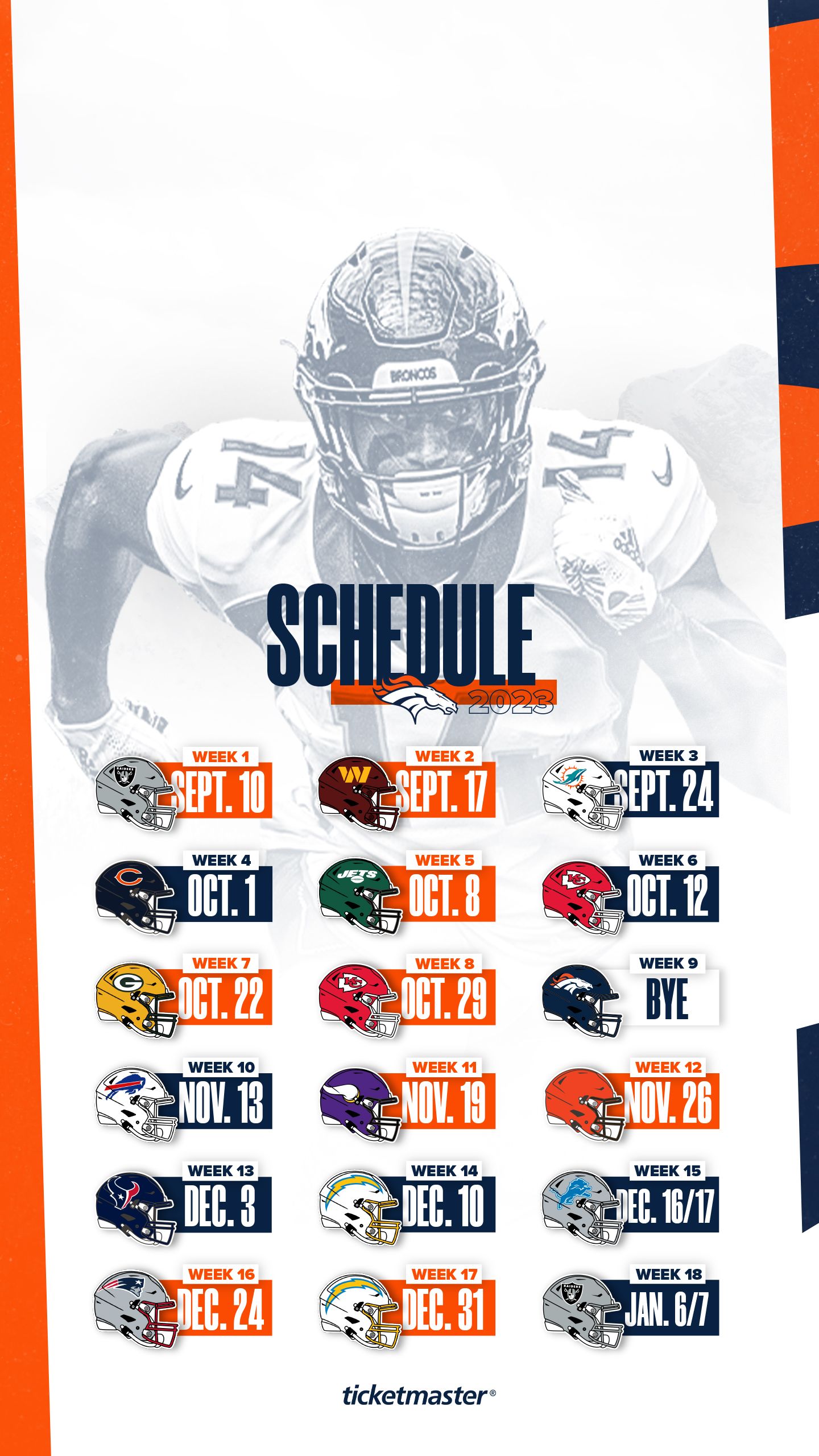 Denver Broncos: Phone wallpaper schedule for 2021 season