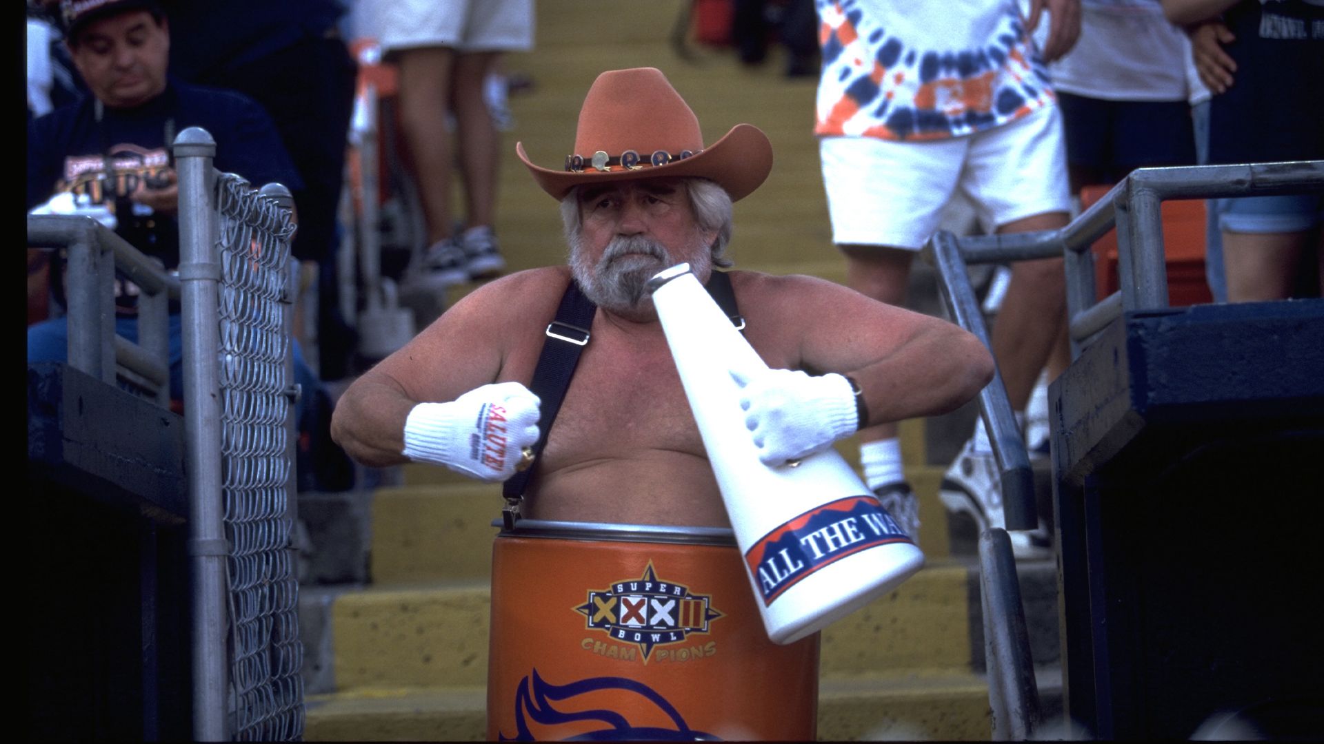 denver broncos barrel man