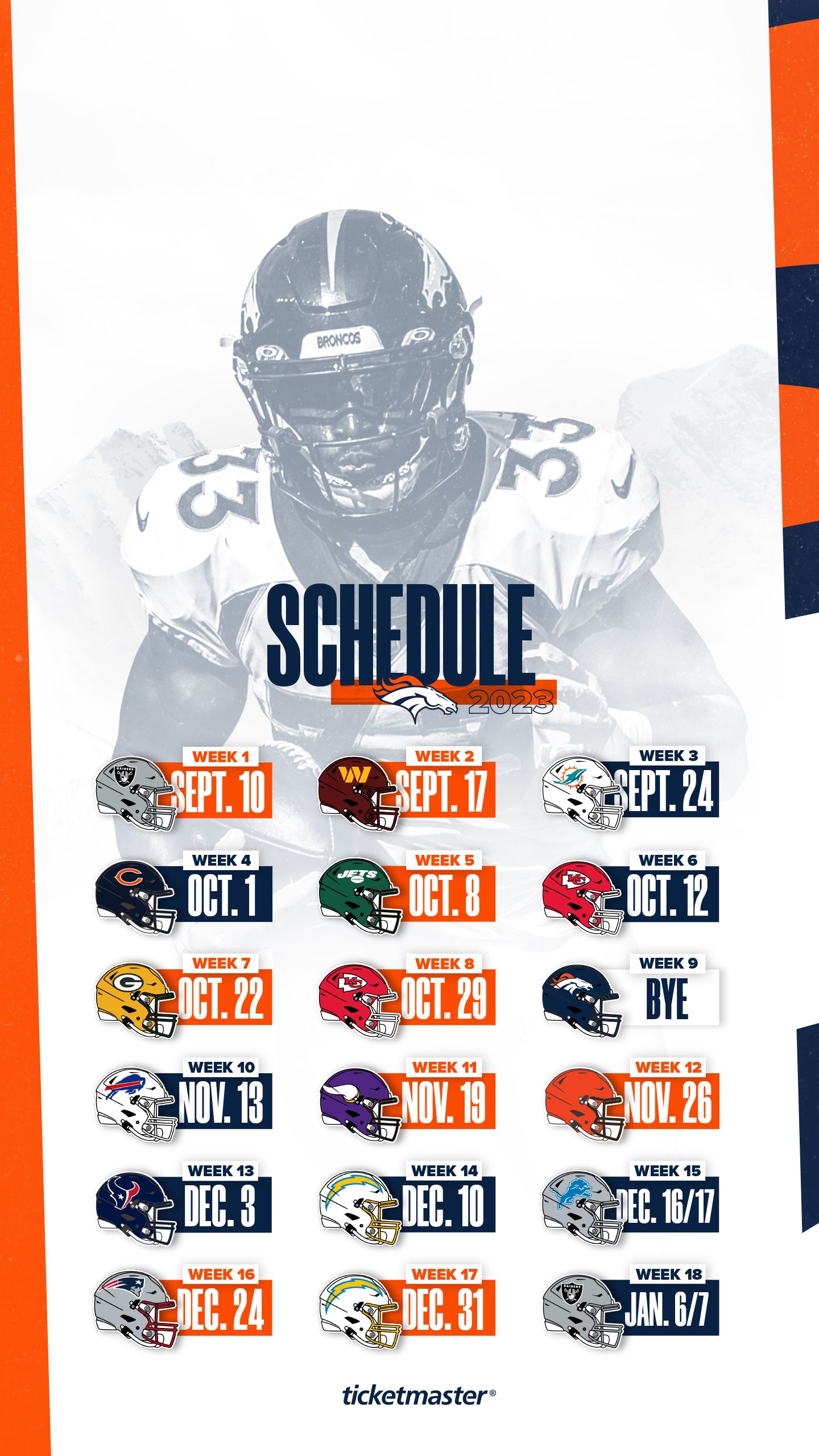 Denver Broncos: Phone wallpaper schedule for 2021 season