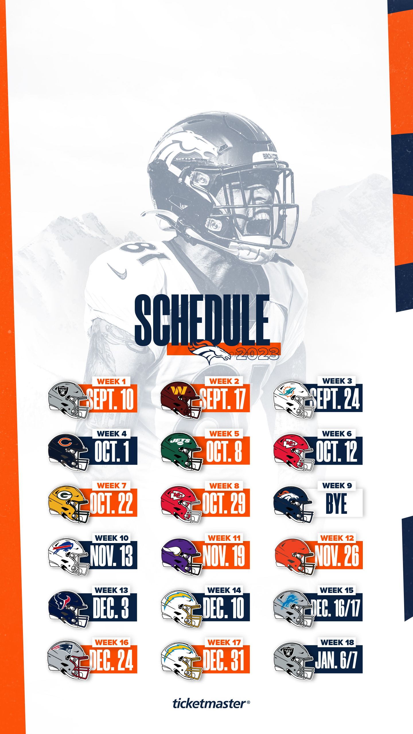 Denver Broncos: Phone wallpaper schedule for 2021 season