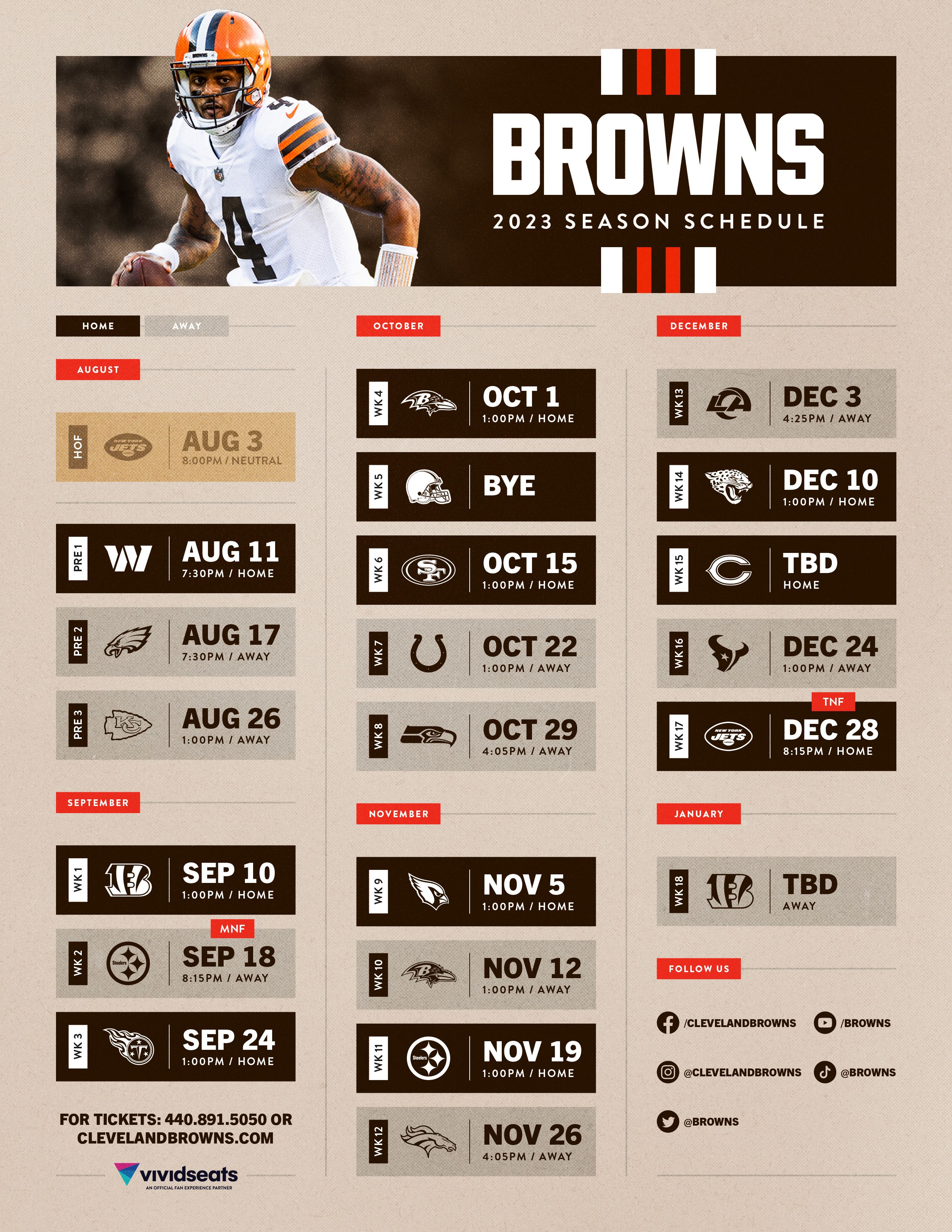 Cleveland Browns 2022-2023 NFL schedule