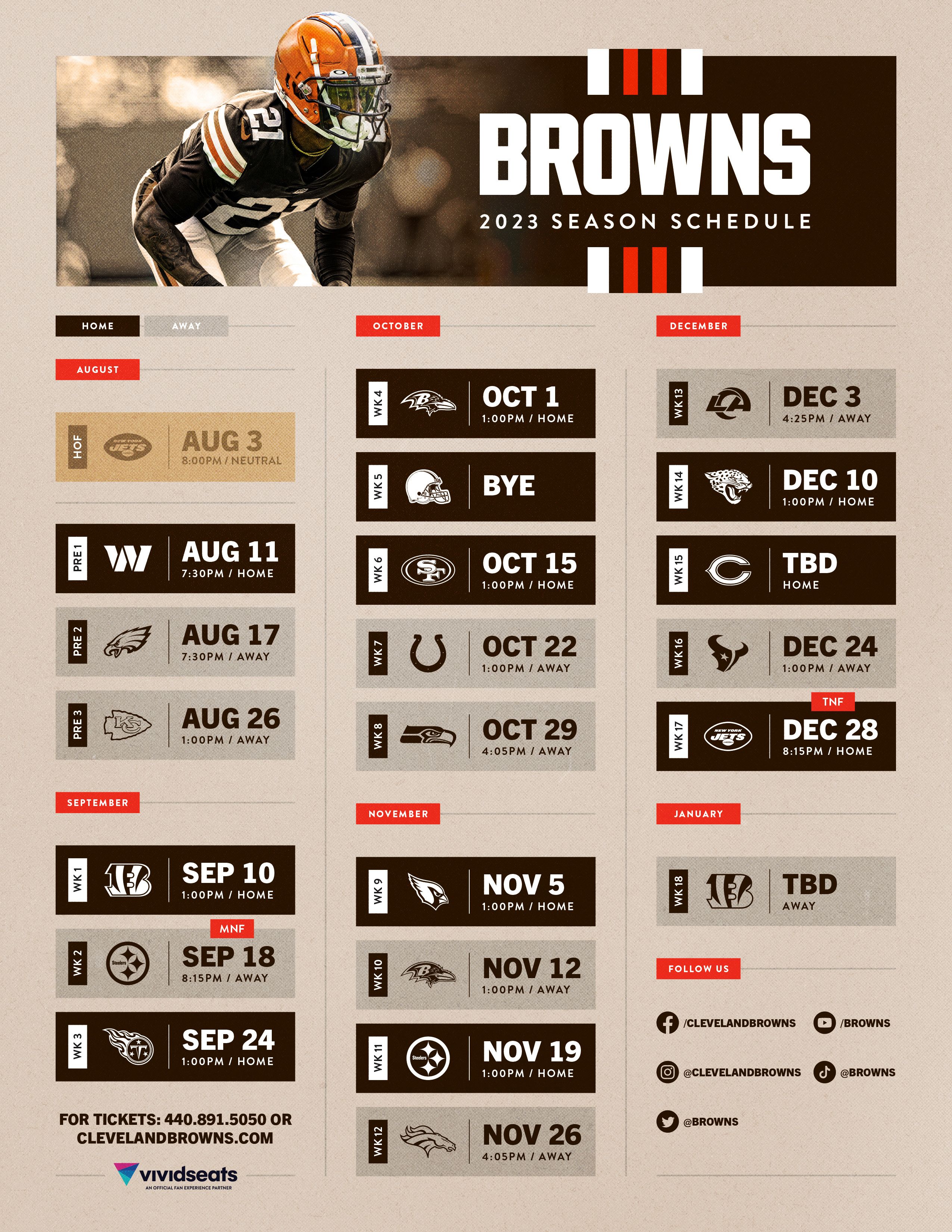 2023 Cleveland Browns Schedule