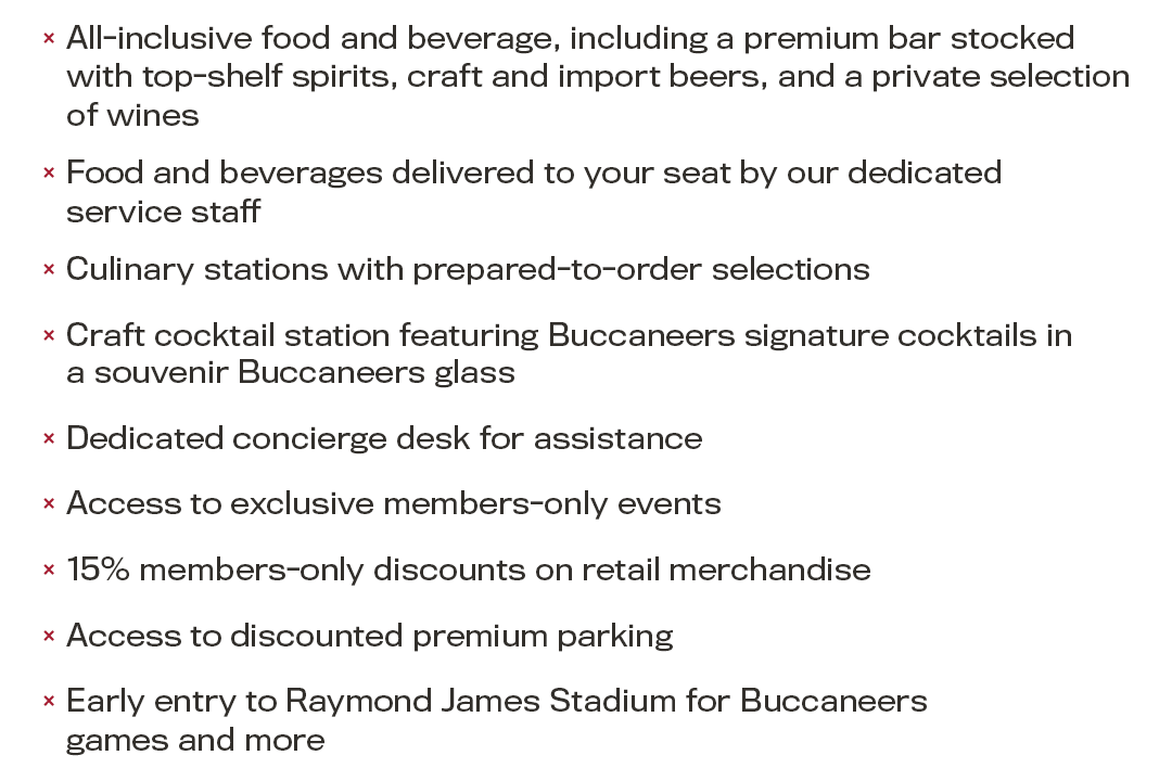 New Legends Suite option helps Bucs move members from the Club Level to the  Luxury Suite - Tampa Bay Business Journal