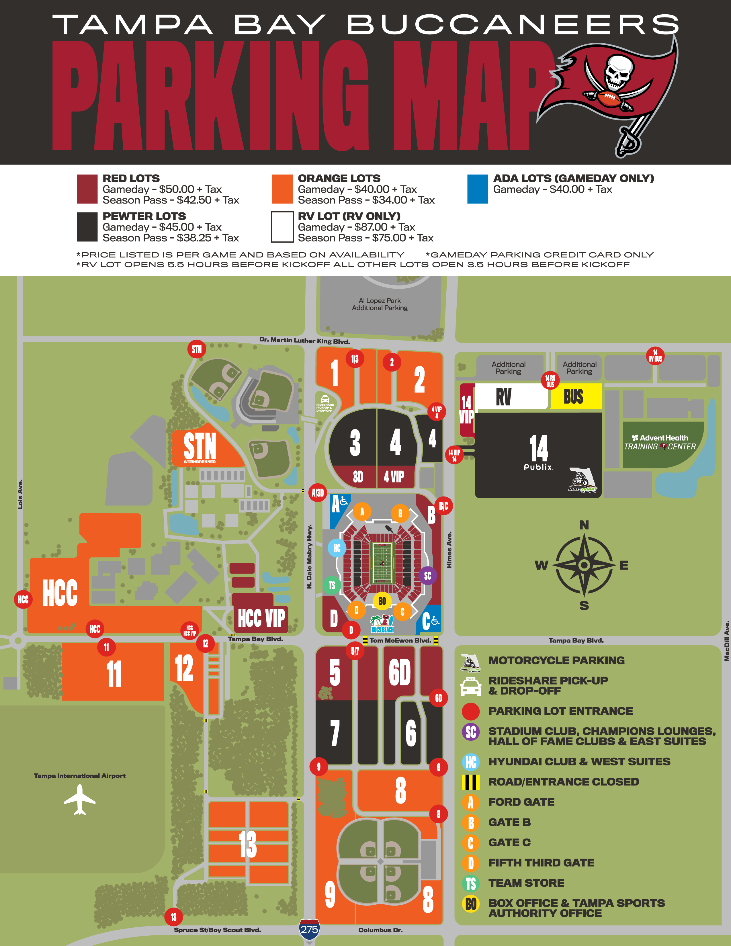 Raymond James Stadium Map Raymond James Stadium Parking | Tampa Bay Buccaneers