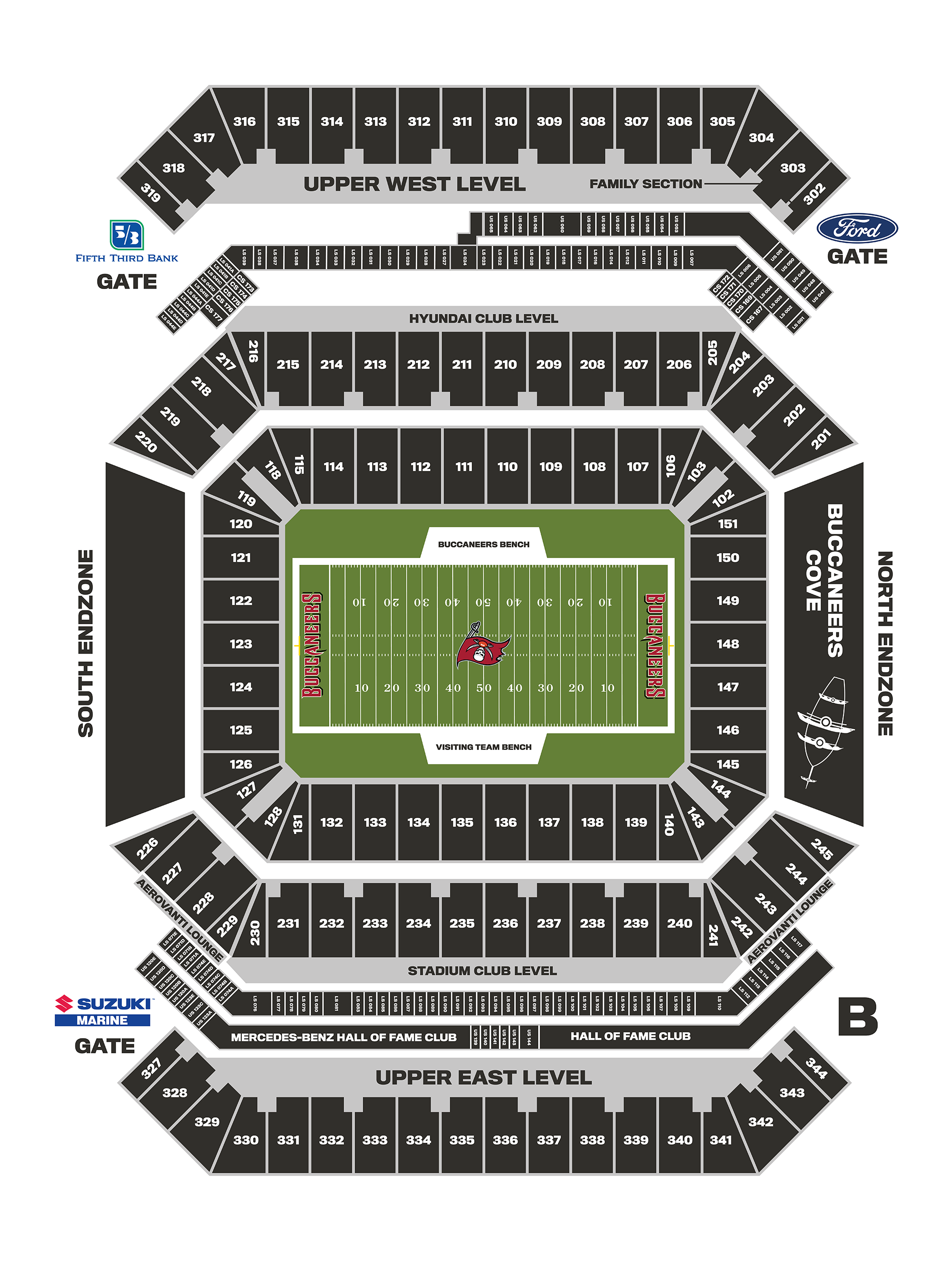 Breakdown Of The Raymond James Stadium Seating Chart