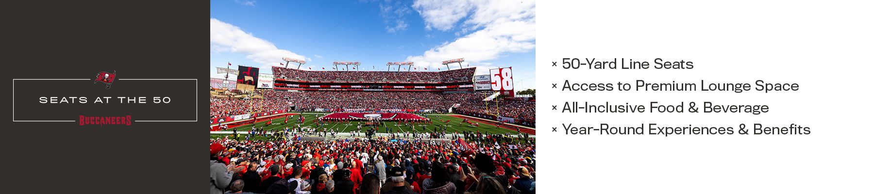 Seats at the 50 Yard Line  Tampa Bay Buccaneers Tickets