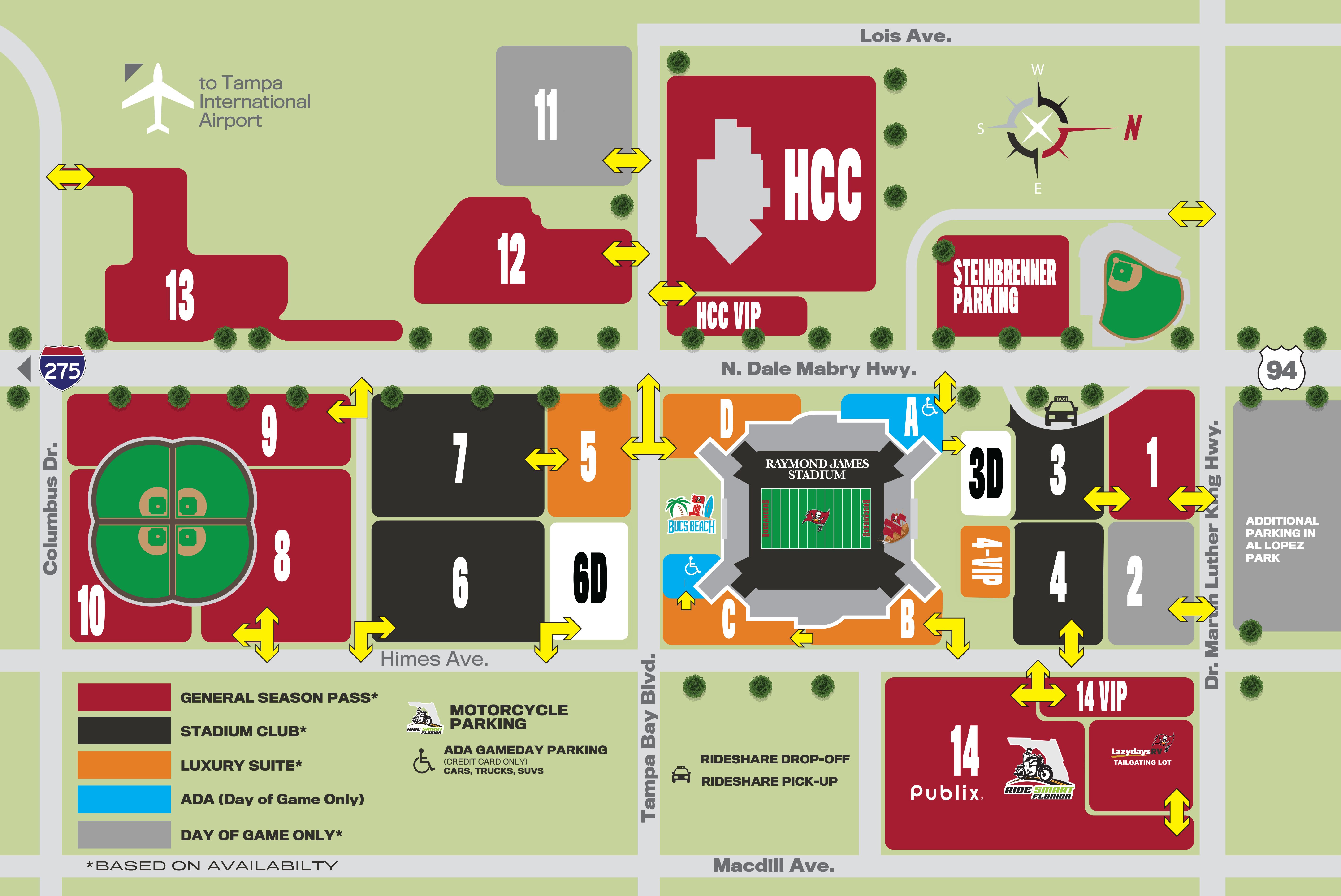 Raymond James Stadium Hcc Parking Map