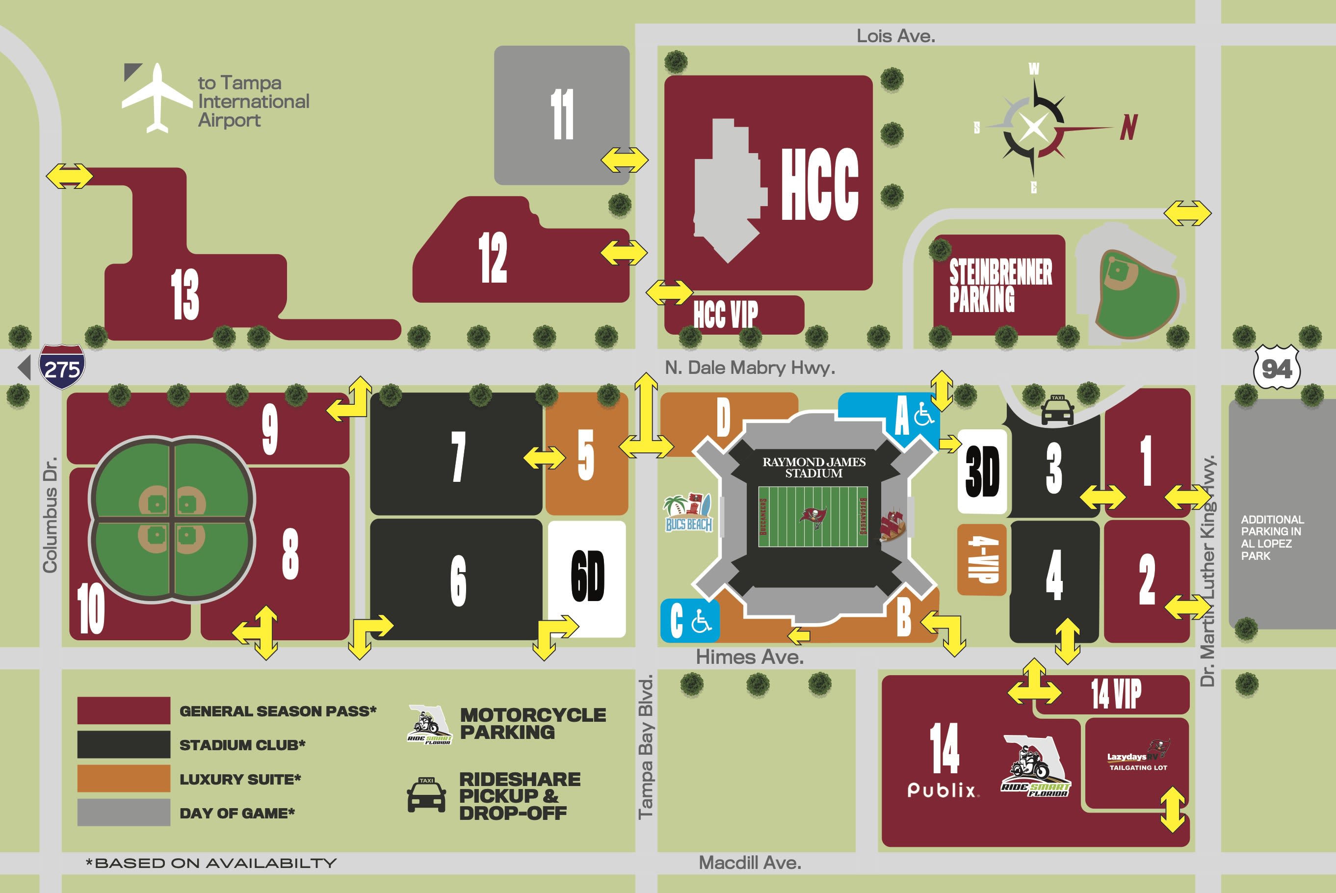 Parking & Transportation — Raymond James Stadium