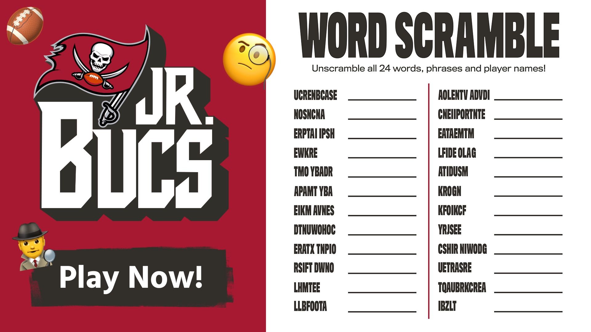 Printable Tampa Bay Buccaneers Logo - Printable Word Searches