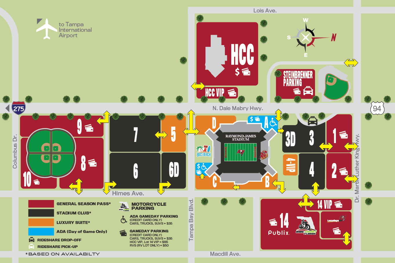 Raymond James Stadium Parking Lots Map - Tim Maridel