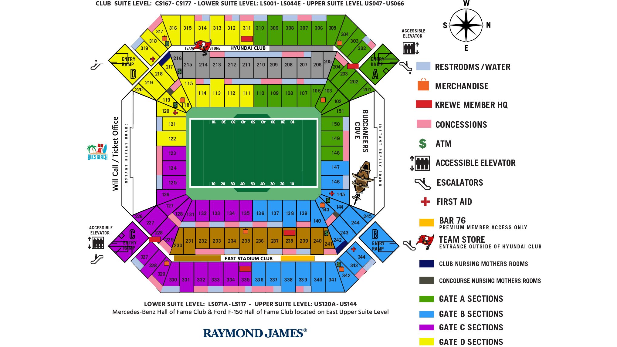 Raymond James Stadium Suite Map Raymond James Stadium Gameday Information