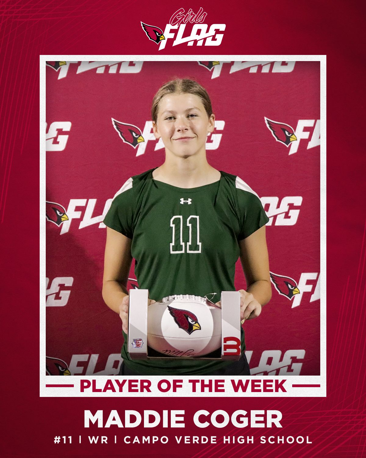 Arizona Cardinals Girls Flag Football Player Of The Week