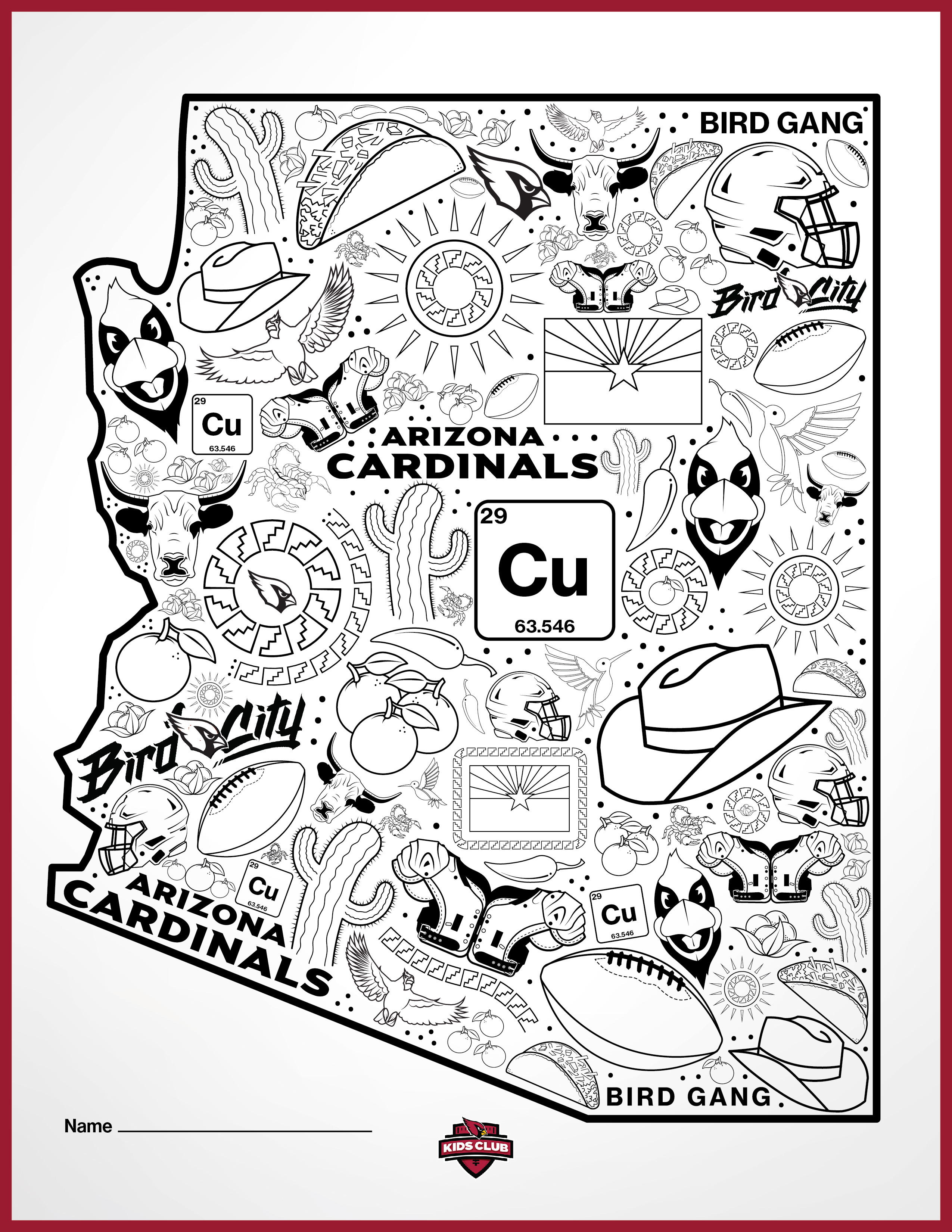 Arizona Cardinals Coloring Pages