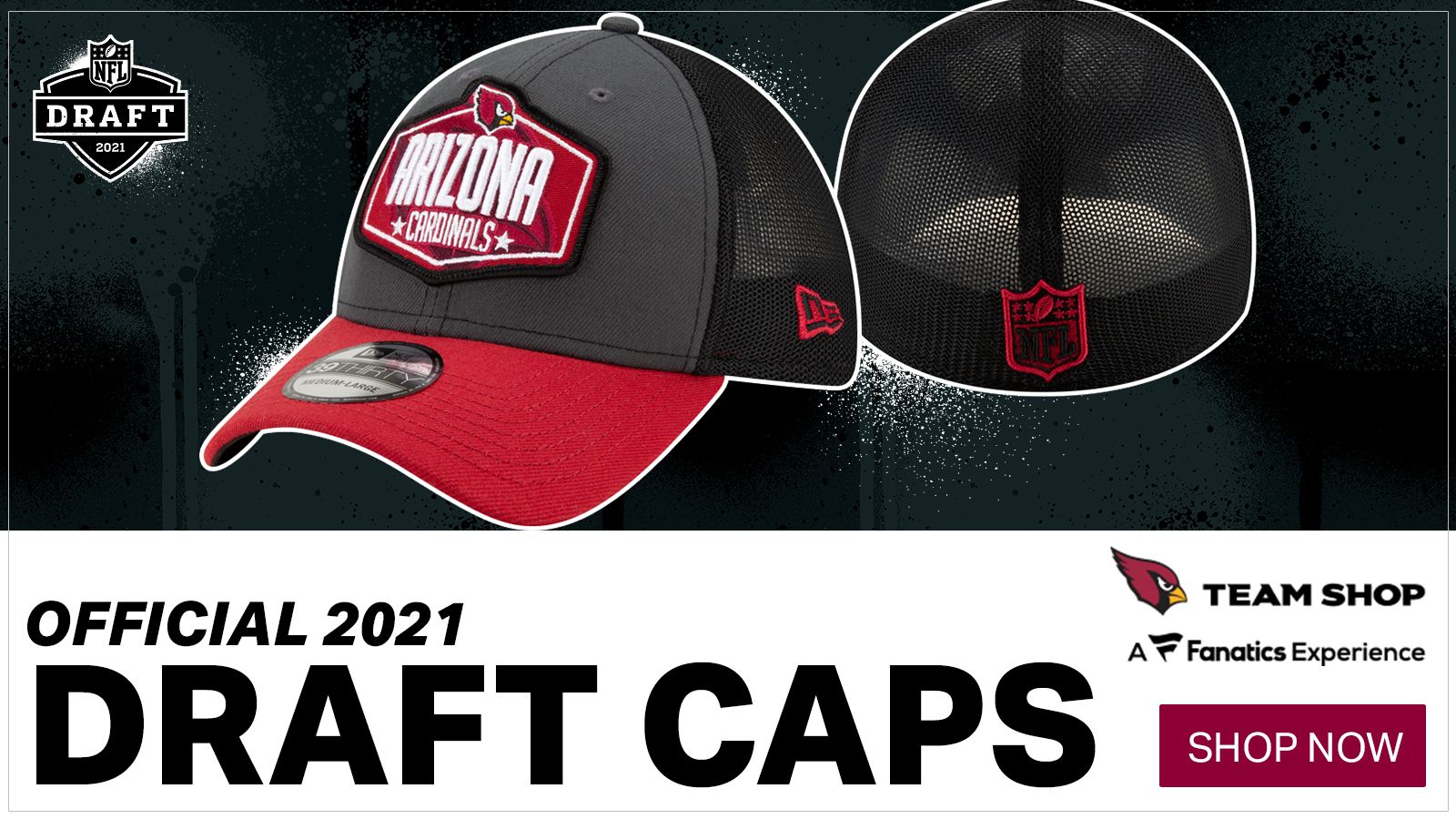 Men's New Era Black/Cardinal Arizona Cardinals 2022 NFL Draft 9FORTY  Adjustable Hat