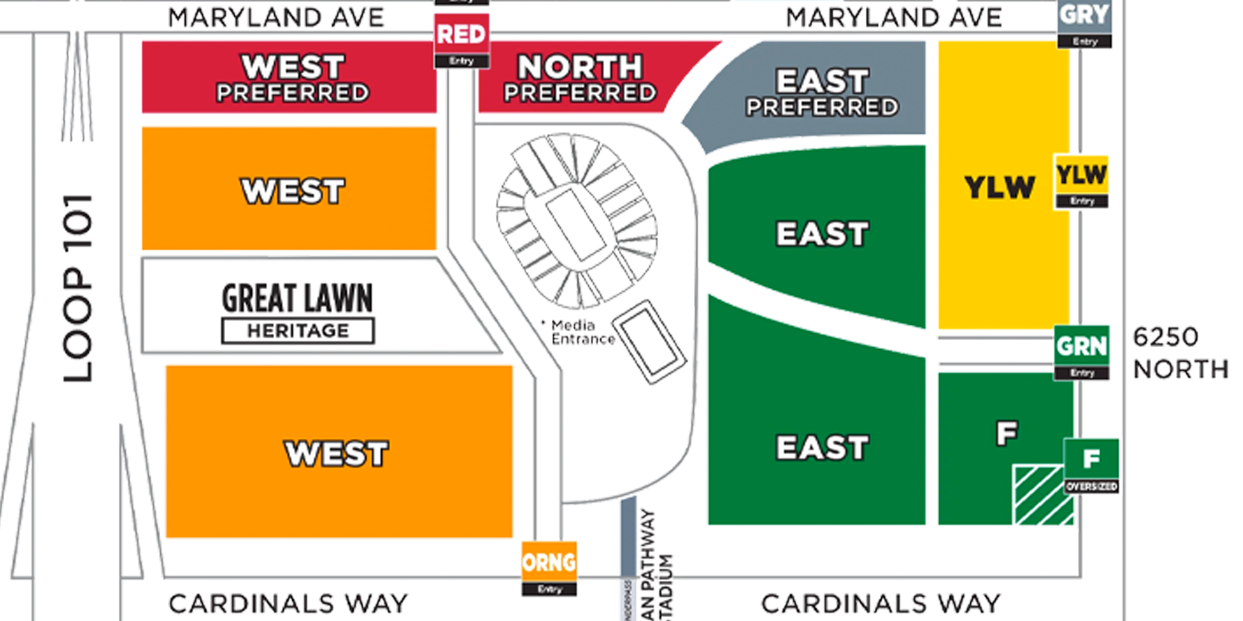 Arizona Cardinals Interactive Seating Chart with Seat Views