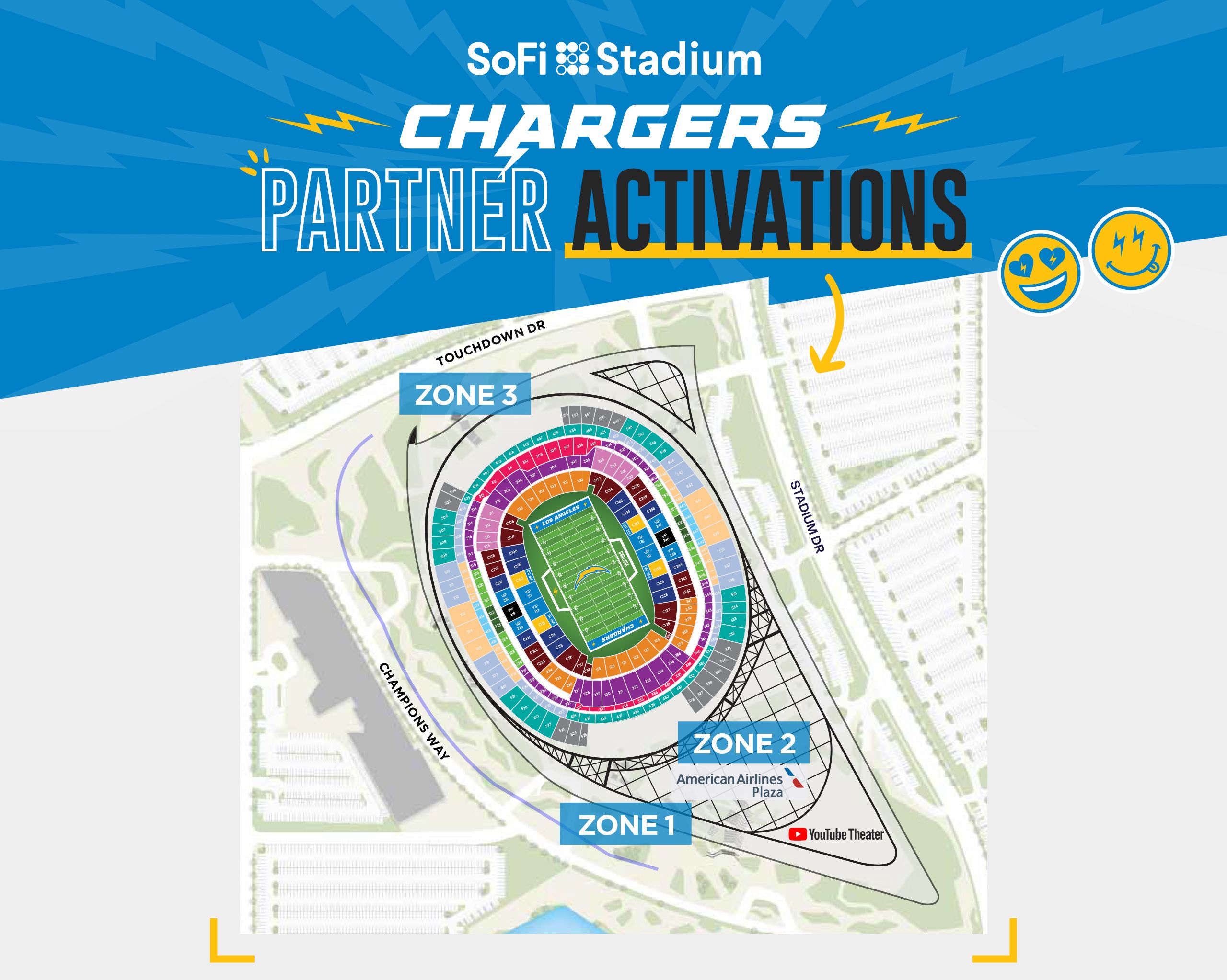 SoFi Stadium Map  Los Angeles Chargers 