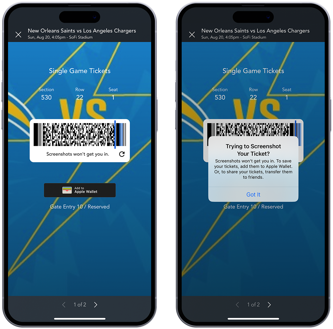 Los Angeles Chargers Mobile Ticketing