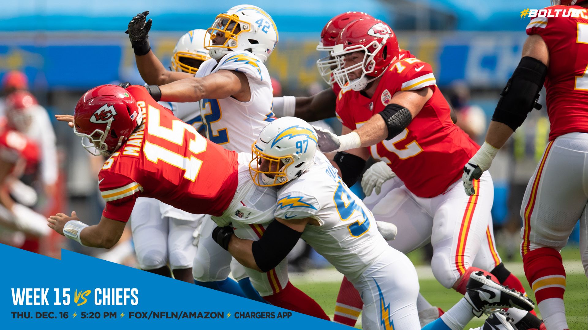 Kansas City Chiefs at Los Angeles Chargers on December 16, 2021