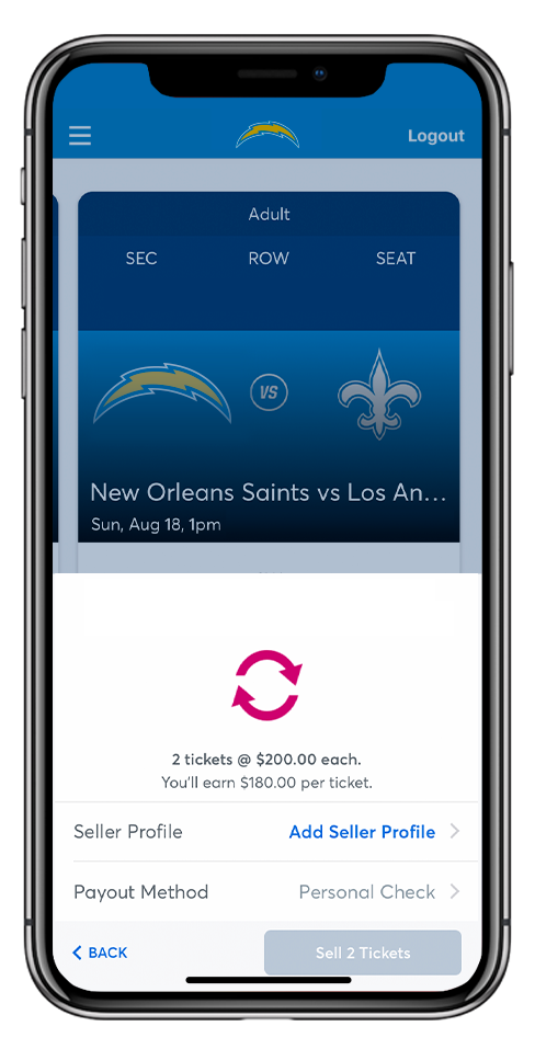 Los Angeles Chargers Mobile Ticketing