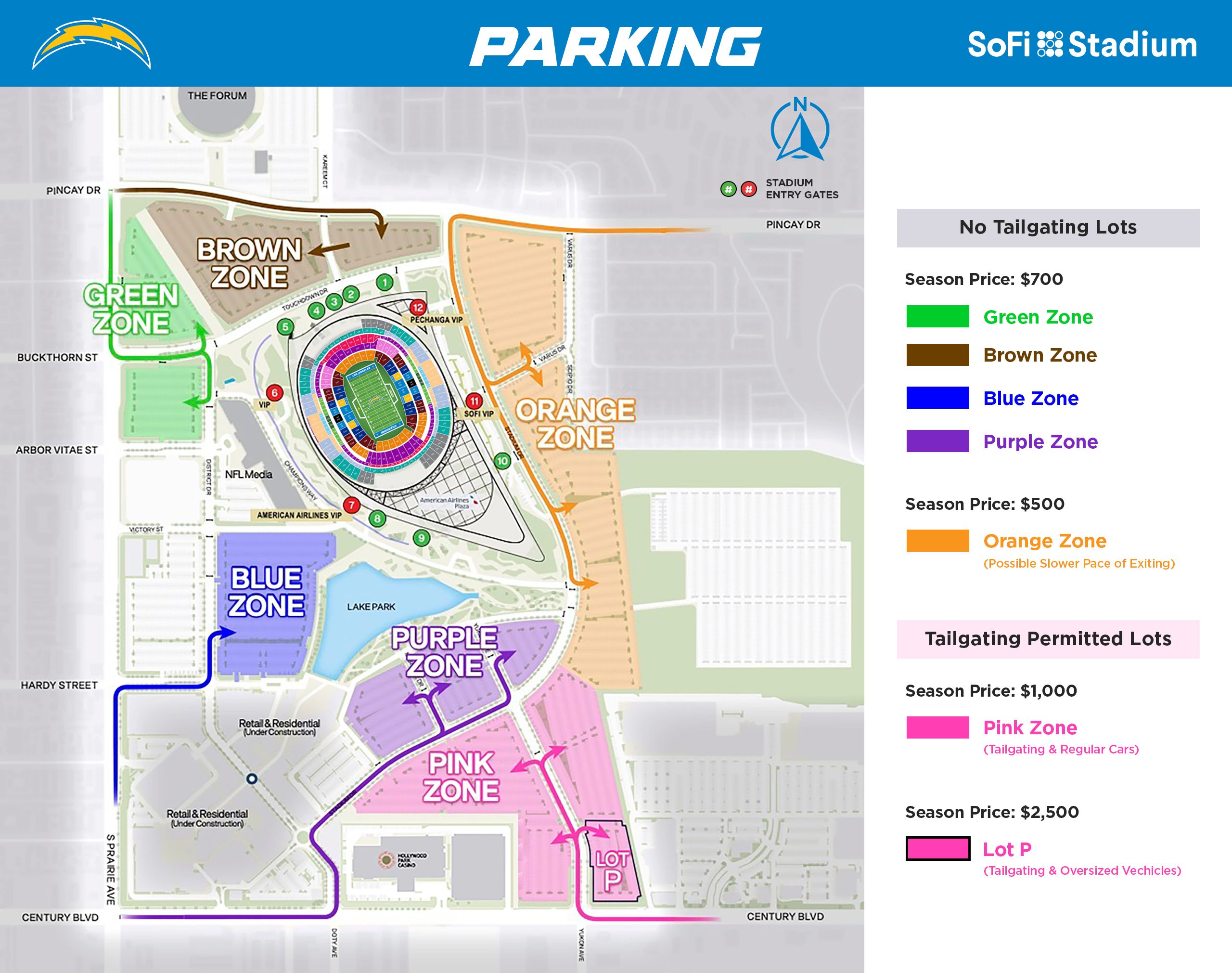 Map Of Sofi Stadium Chargers Sofi Stadium Parking | Los Angeles Chargers - Chargers.com