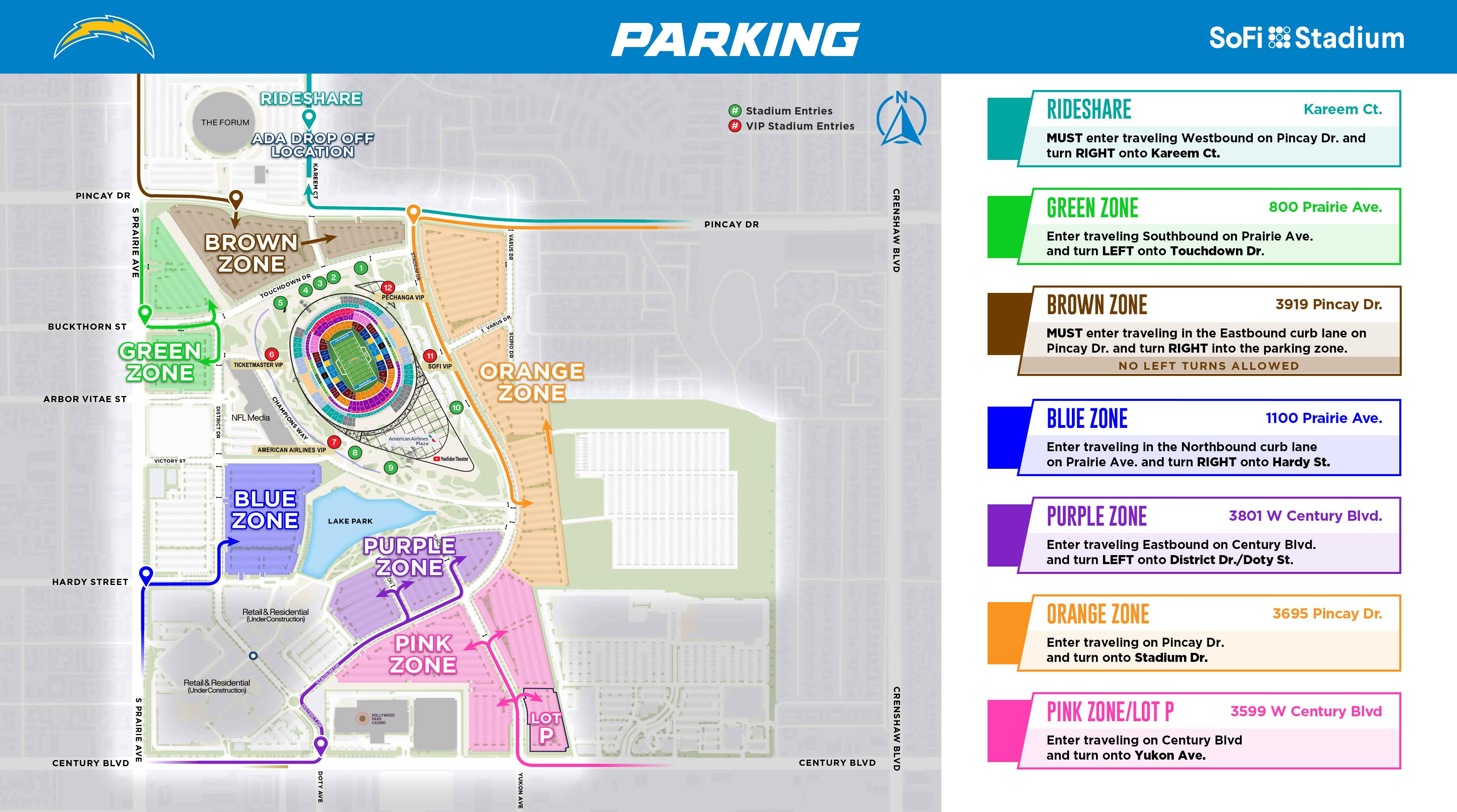 Map Of Sofi Stadium Chargers Sofi Stadium Parking | Los Angeles Chargers - Chargers.com