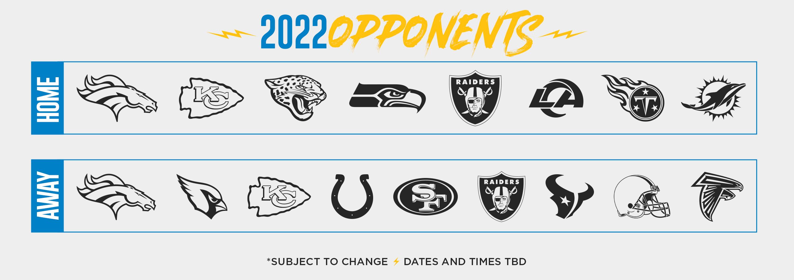 San Diego Chargers Schedule 2022 Chargers 2022 Future Opponents | Los Angeles Chargers - Chargers.com