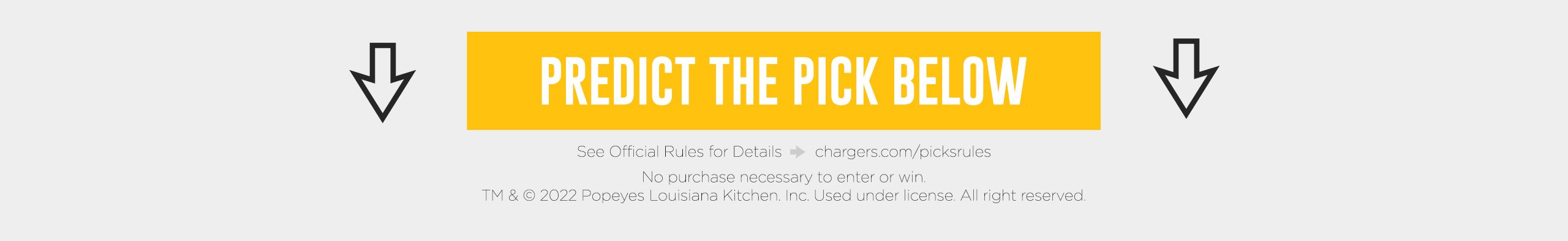 Predict the Pick Sweepstakes  Los Angeles Chargers 