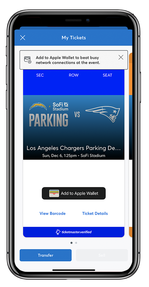 Los Angeles Chargers Mobile Ticketing