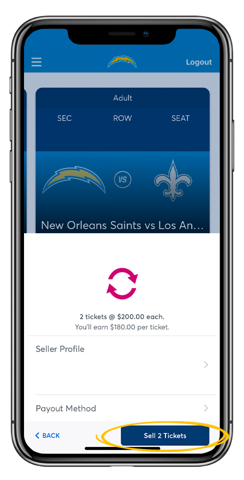 Los Angeles Chargers Mobile Ticketing