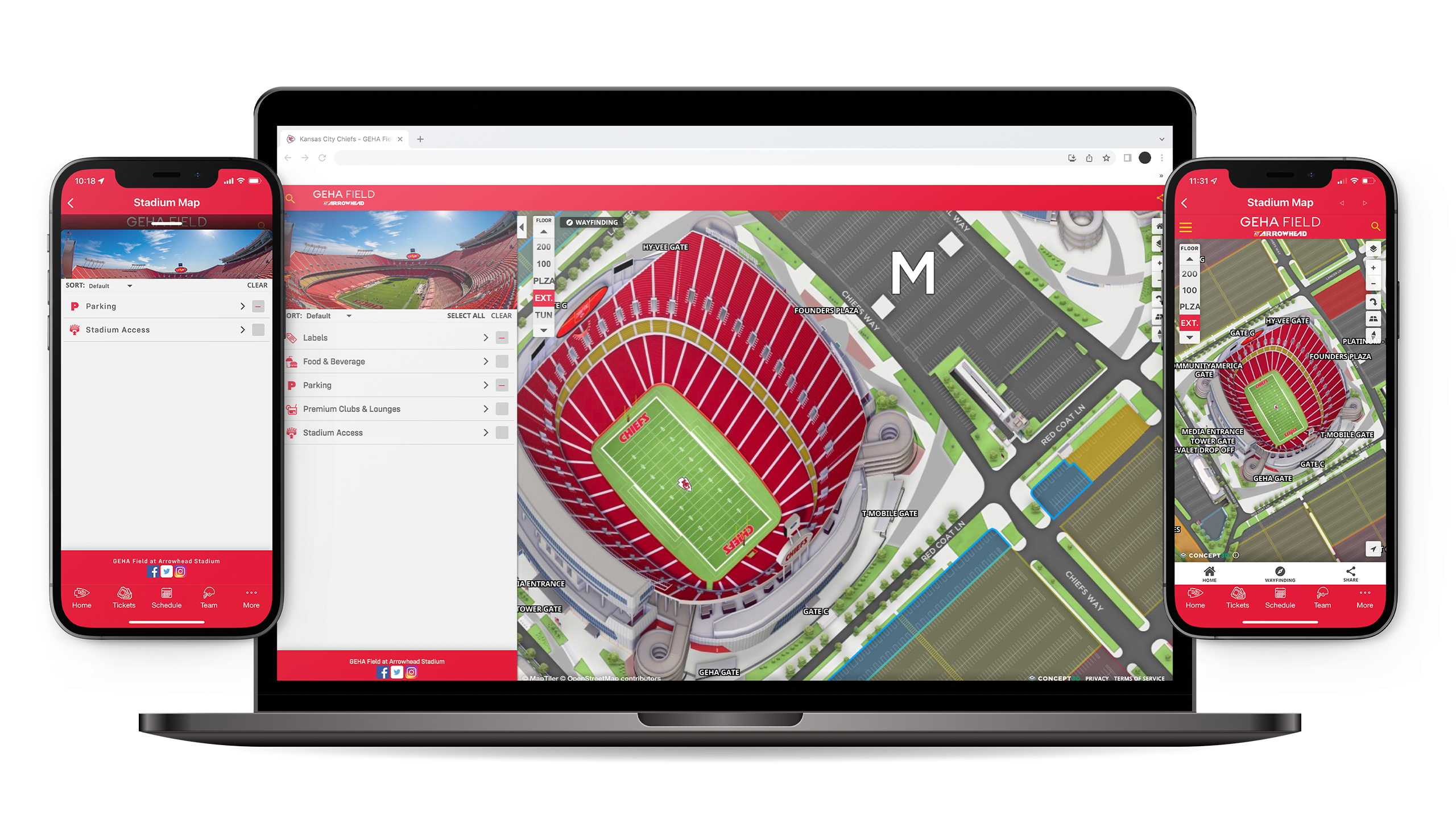 GEHA Field at Arrowhead Field Level Map