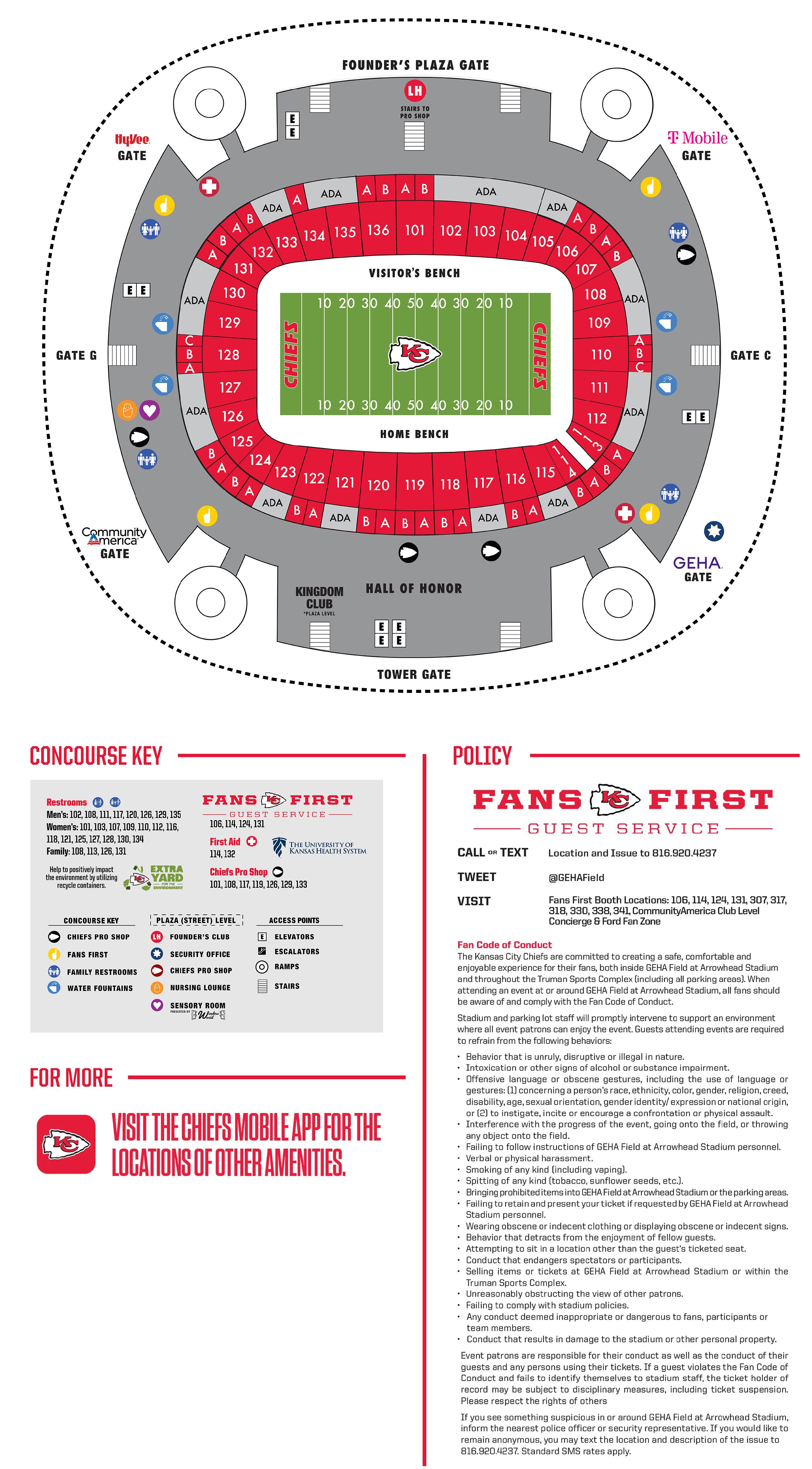 GEHA Field at Arrowhead Field Level Map