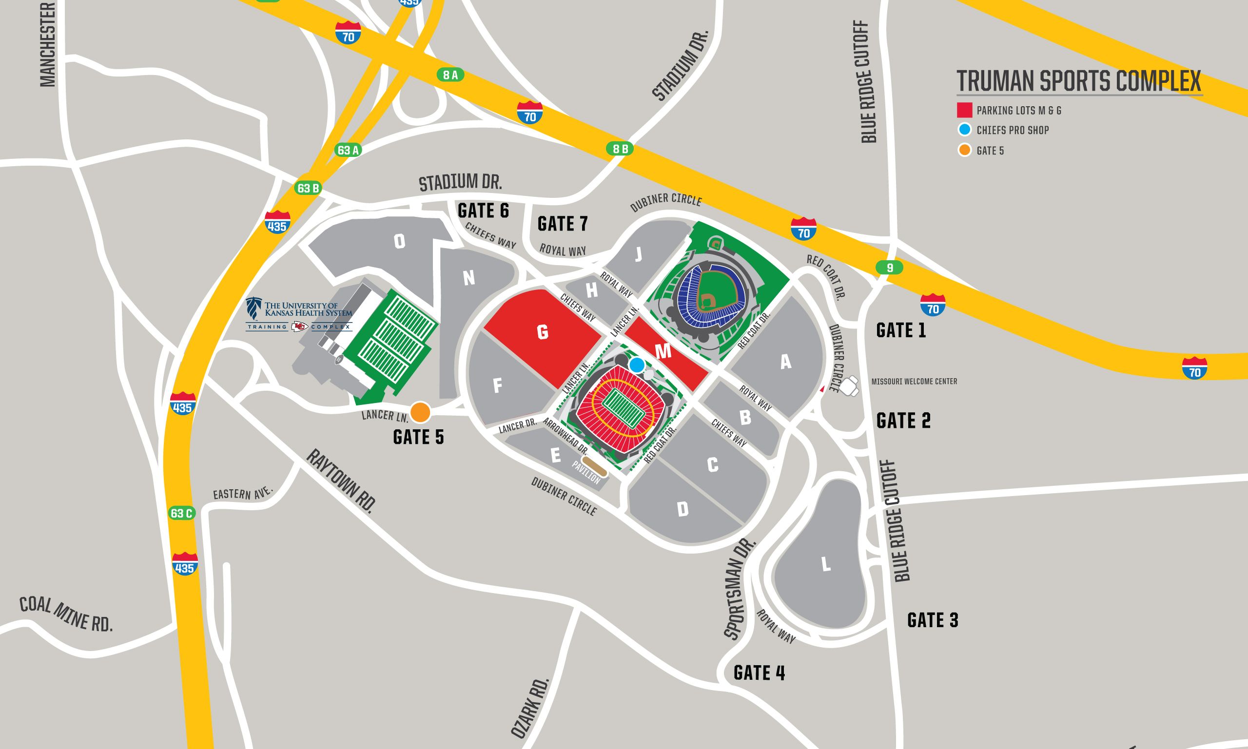 GEHA Field at Arrowhead Field Level Map