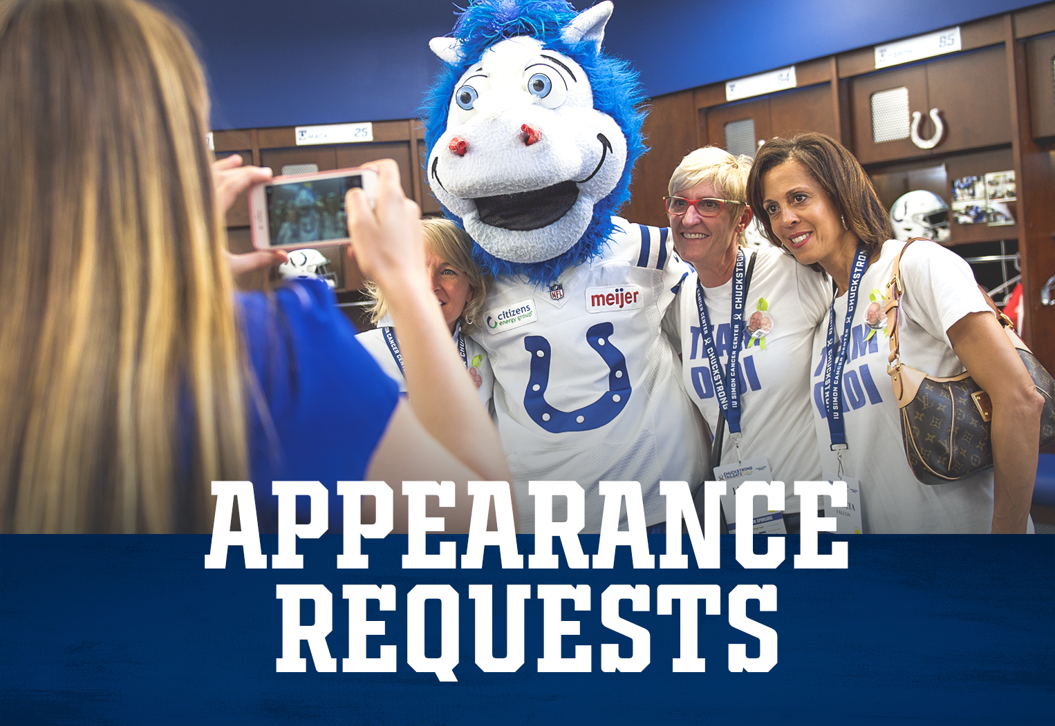 Blue Indianapolis Colts Mascot - Check this out! Leslie wore @colts gear to  @meijerstores and now she's going home with tickets to Sunday's game versus  the Raiders! Wear Colts gear when you