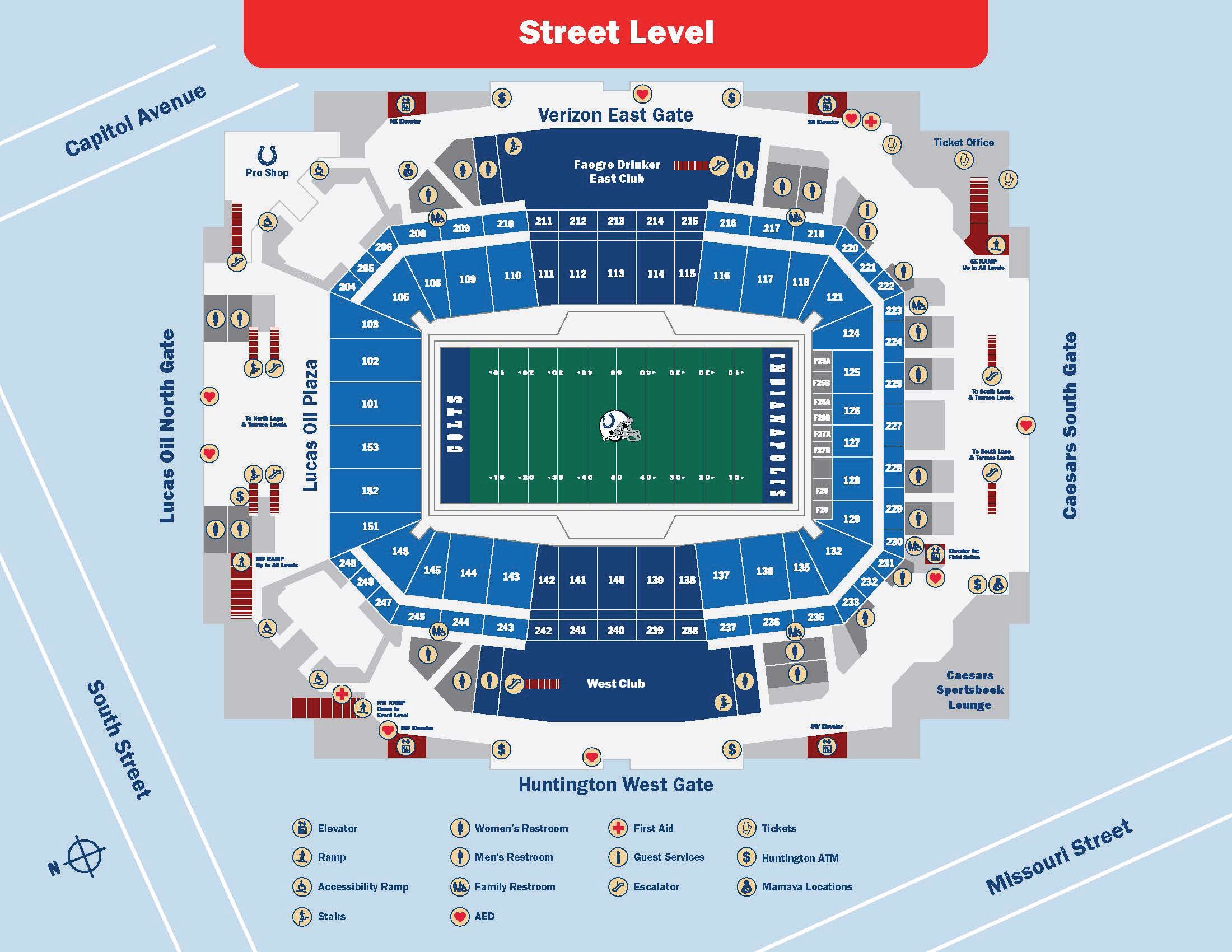 Colts Stadium Maps  Indianapolis Colts 